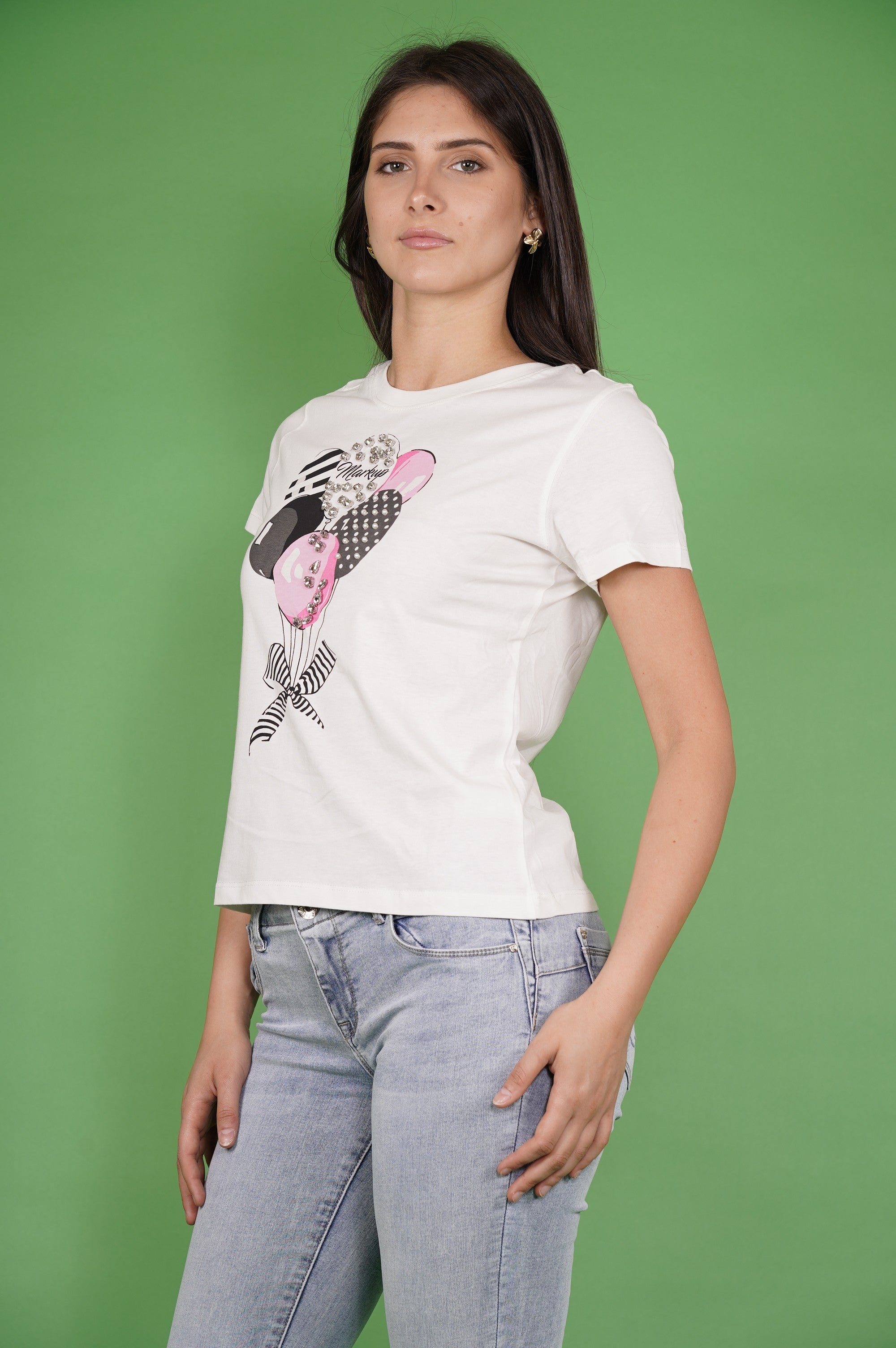 T-shirt MARK UP da Donna - bianco MW861022WHT