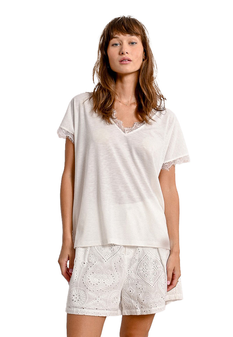 T-shirt MOLLY BRACKEN da Donna - bianco E1736DPWHT