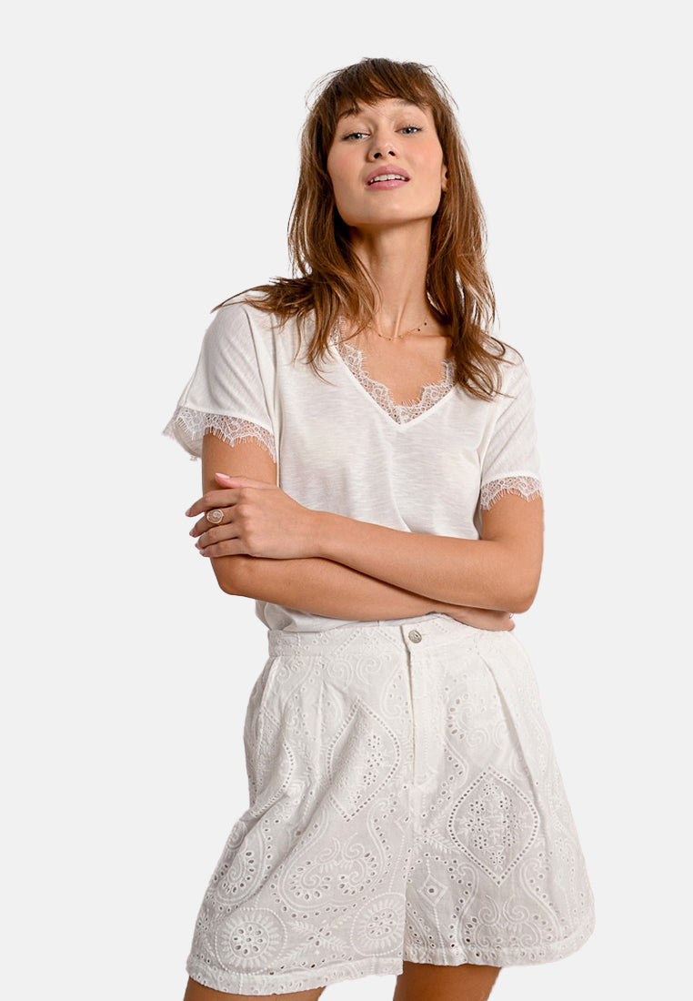 T-shirt MOLLY BRACKEN da Donna - bianco E1736DPWHT