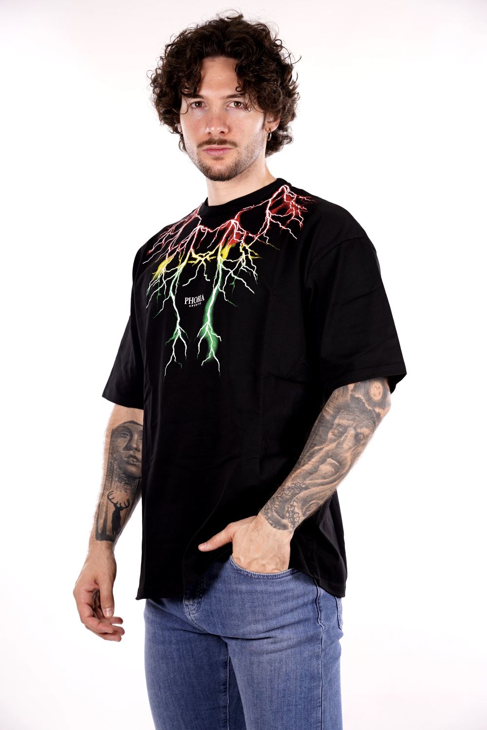T-shirt PHOBIA da Uomo - nero PH00770REDGREEN