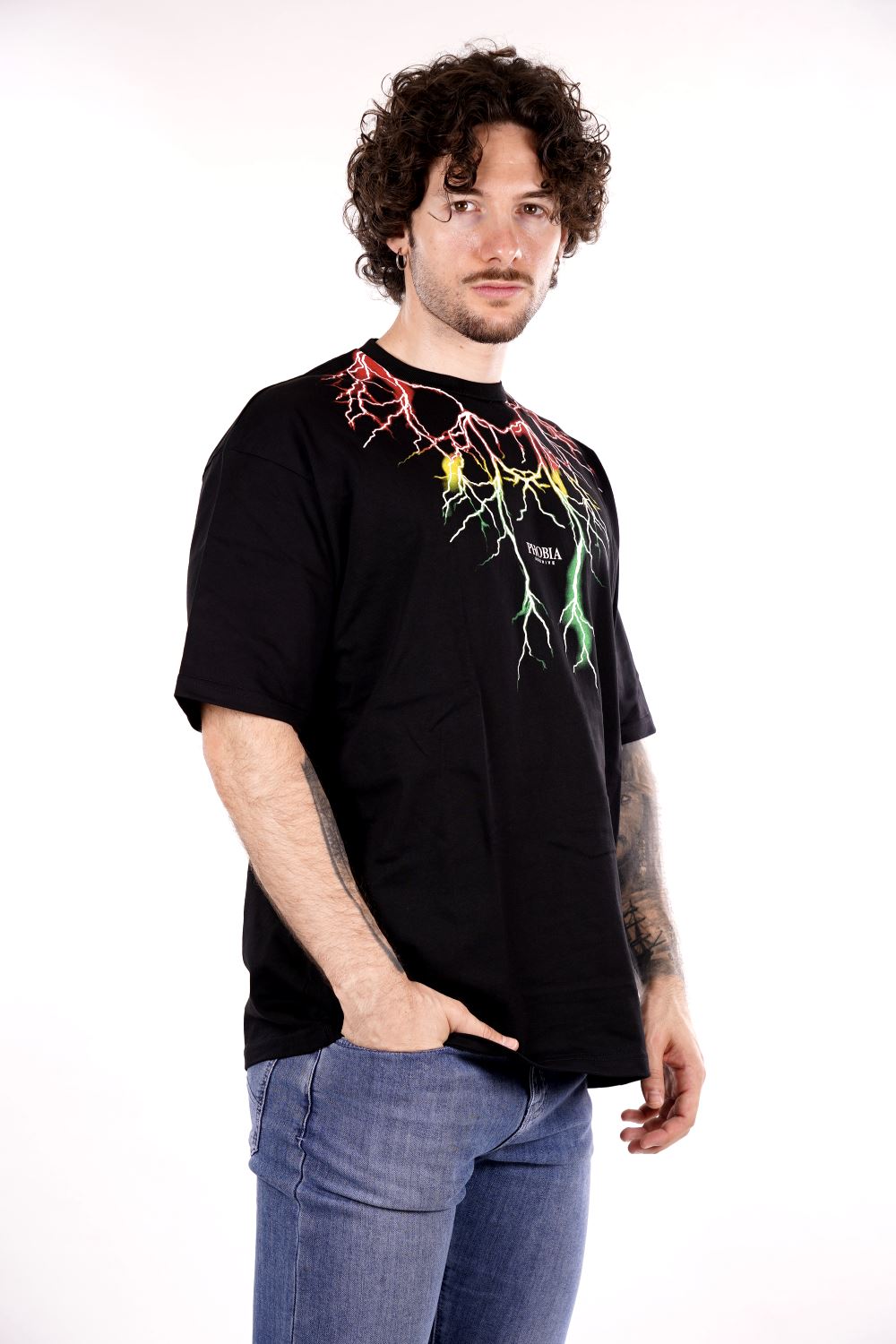 T-shirt PHOBIA da Uomo - nero PH00770REDGREEN