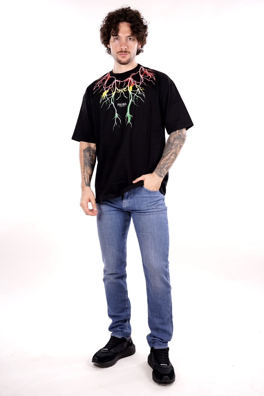 T-shirt PHOBIA da Uomo - nero PH00770REDGREEN