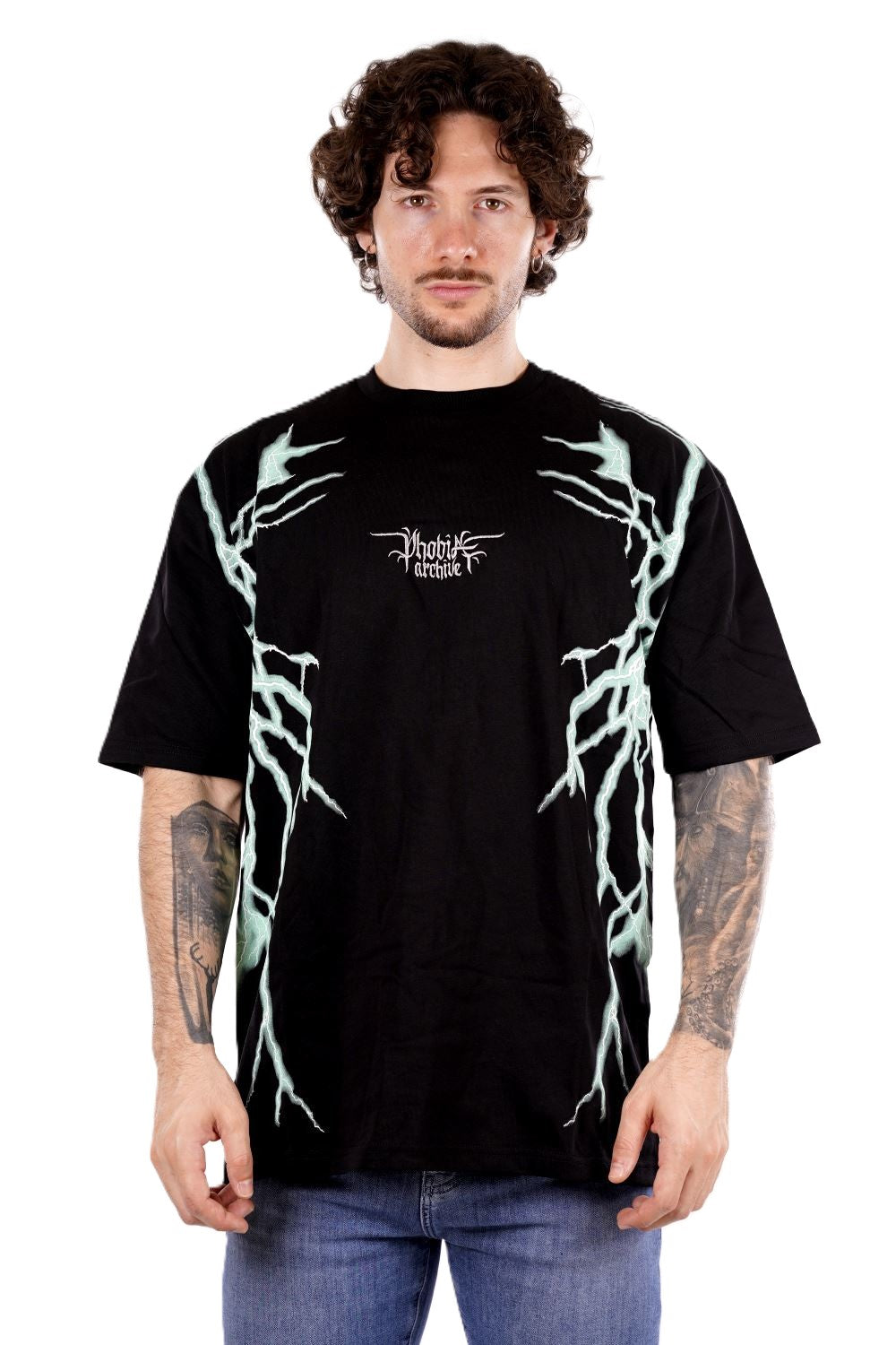 T-shirt PHOBIA da Uomo - nero PH00809GREENLATERAL