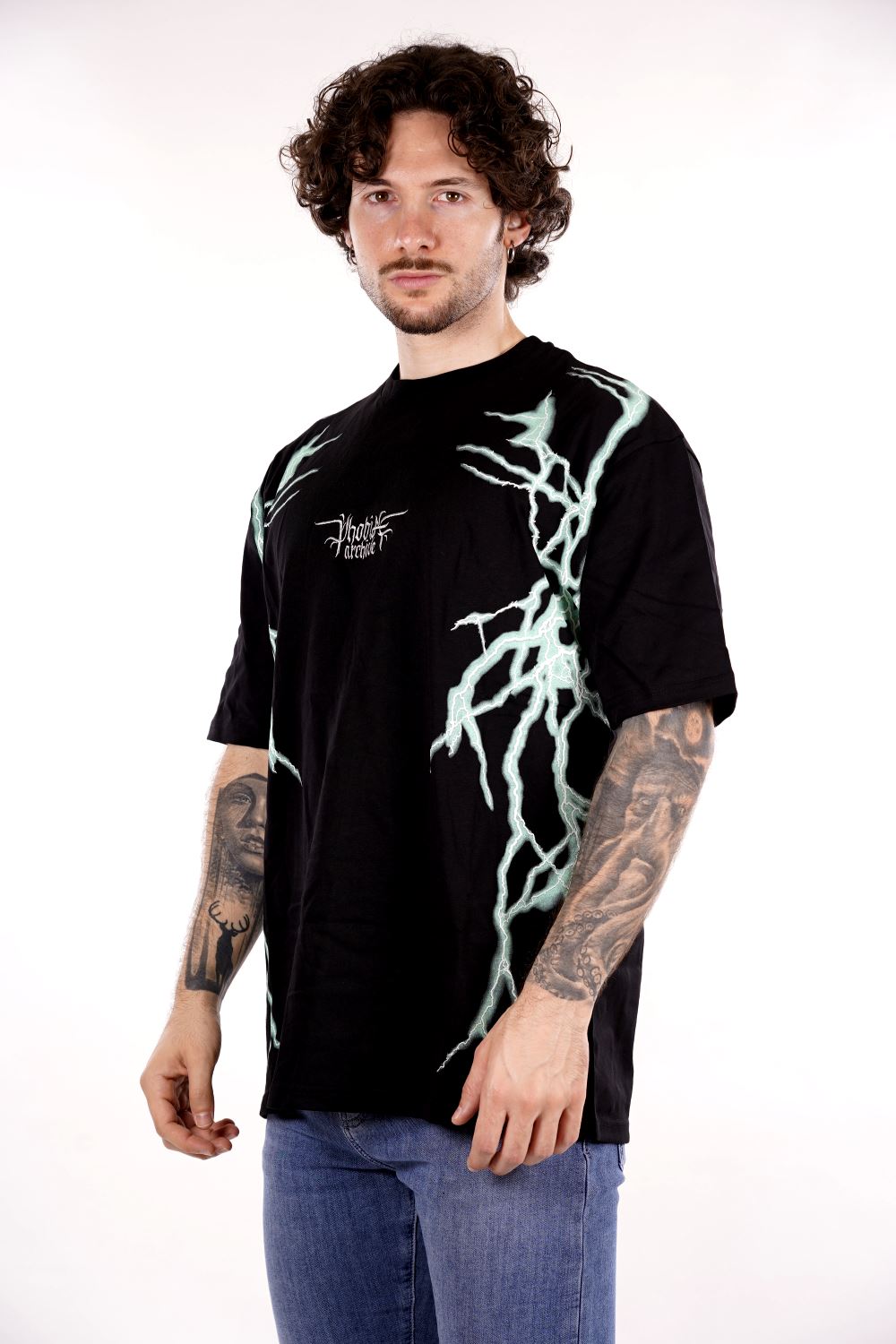T-shirt PHOBIA da Uomo - nero PH00809GREENLATERAL