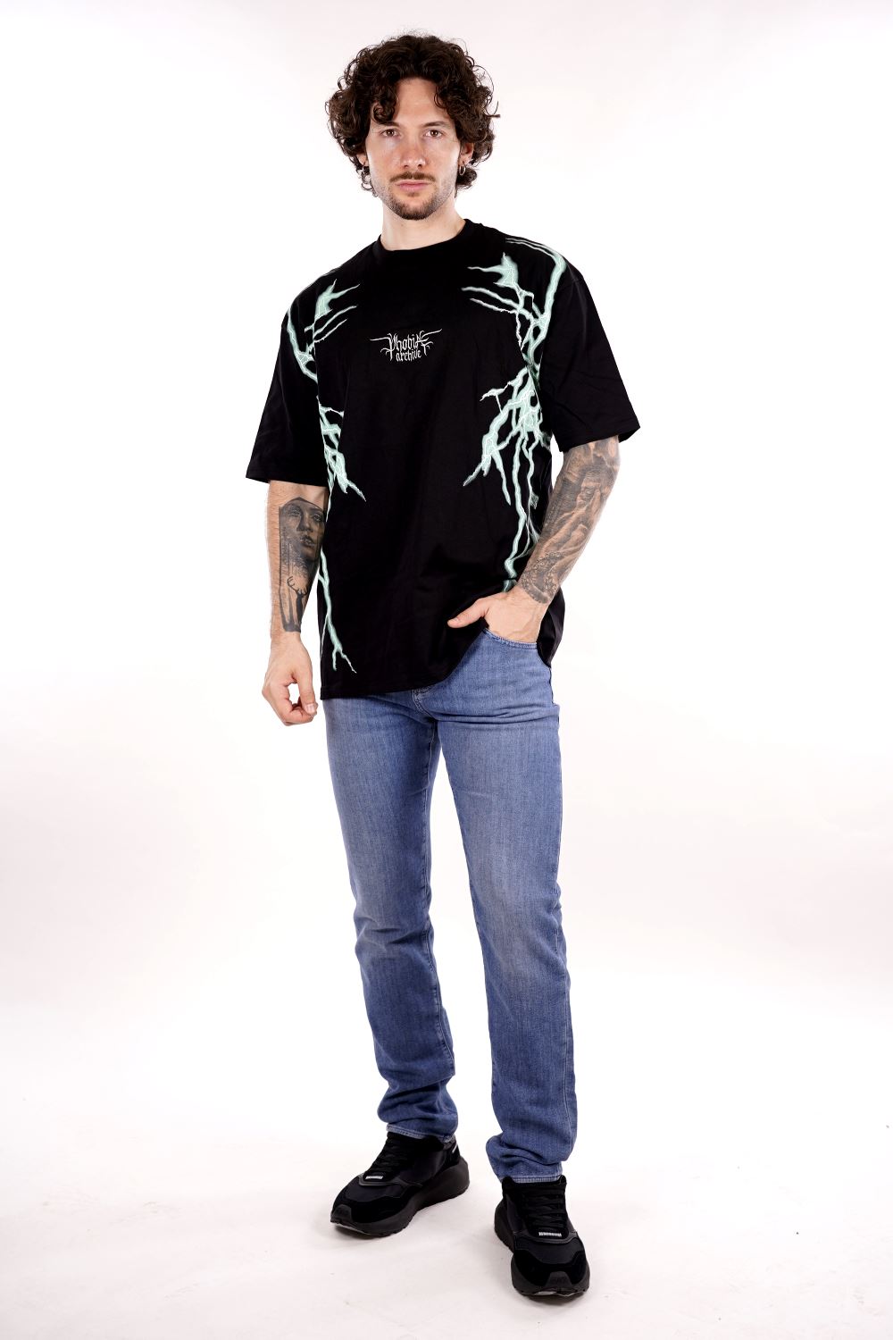 T-shirt PHOBIA da Uomo - nero PH00809GREENLATERAL