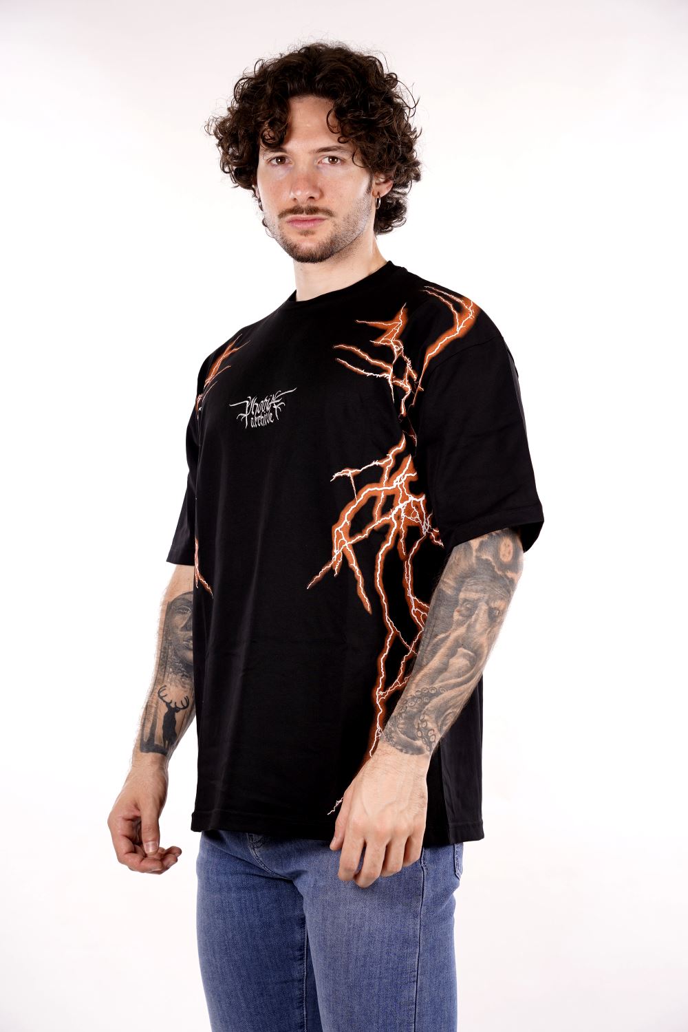 T-shirt PHOBIA da Uomo - nero PH00811ORANGELAT