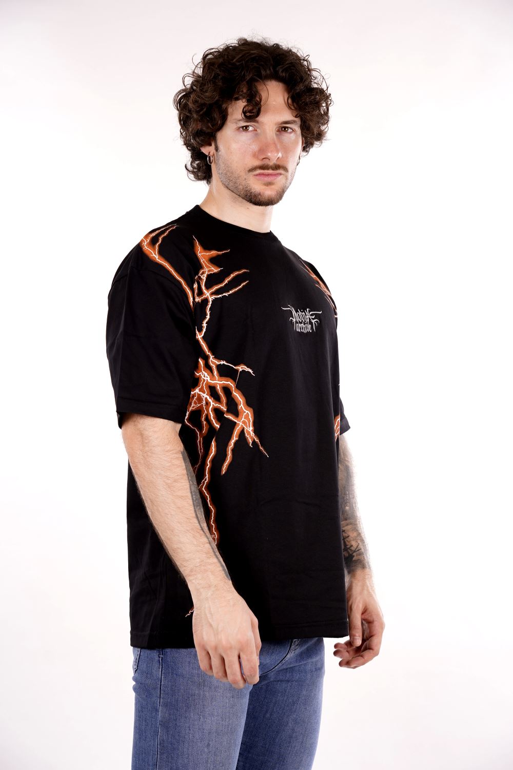 T-shirt PHOBIA da Uomo - nero PH00811ORANGELAT