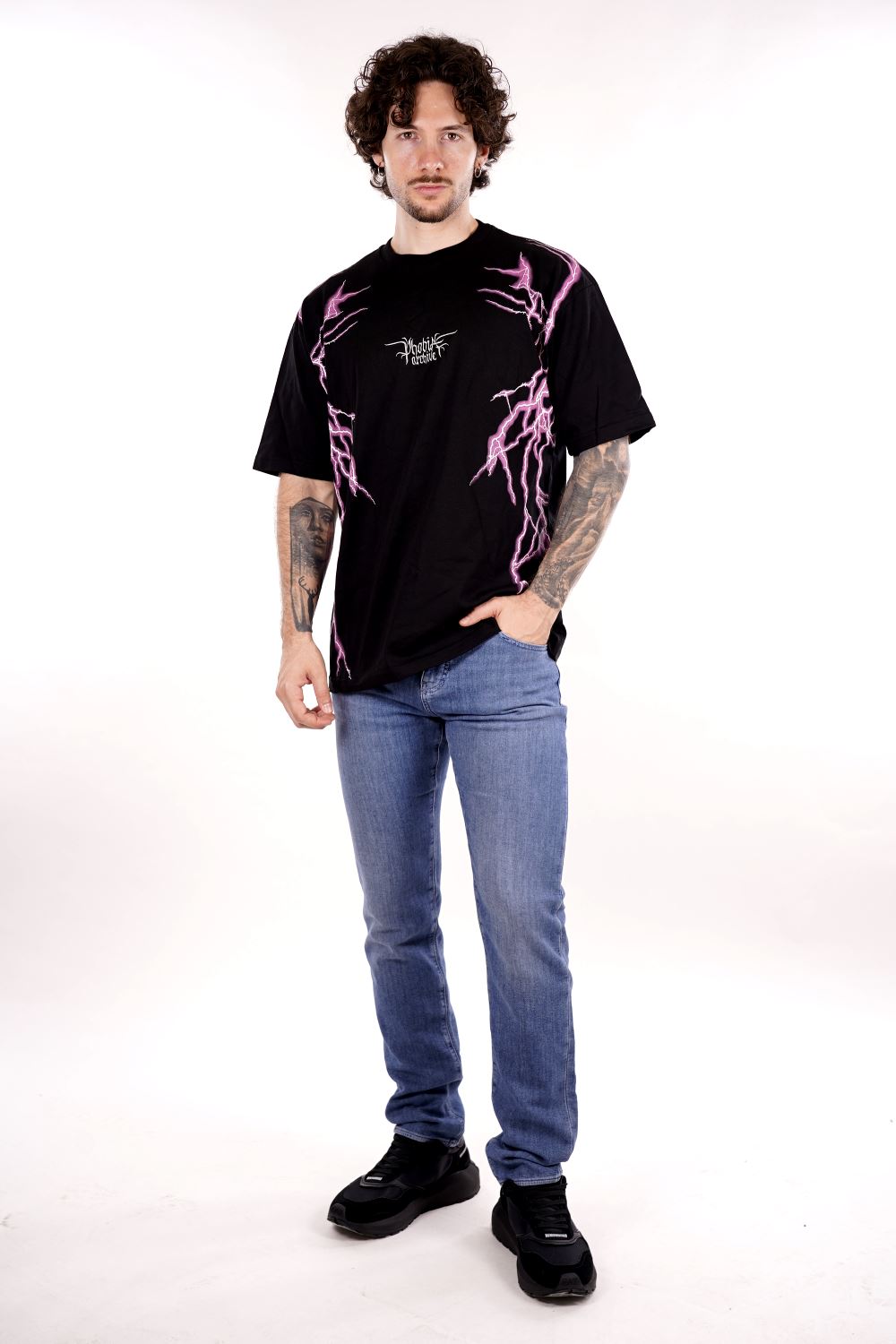 T-shirt PHOBIA da Uomo - nero PH00813PINKLAT