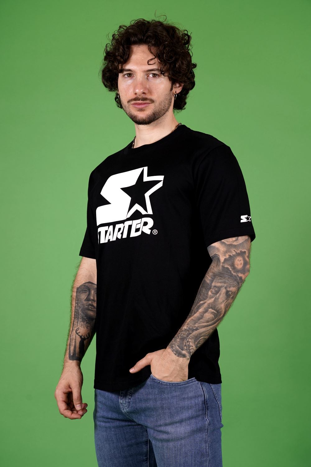 T-shirt STARTER da Uomo - nero 74307BLK