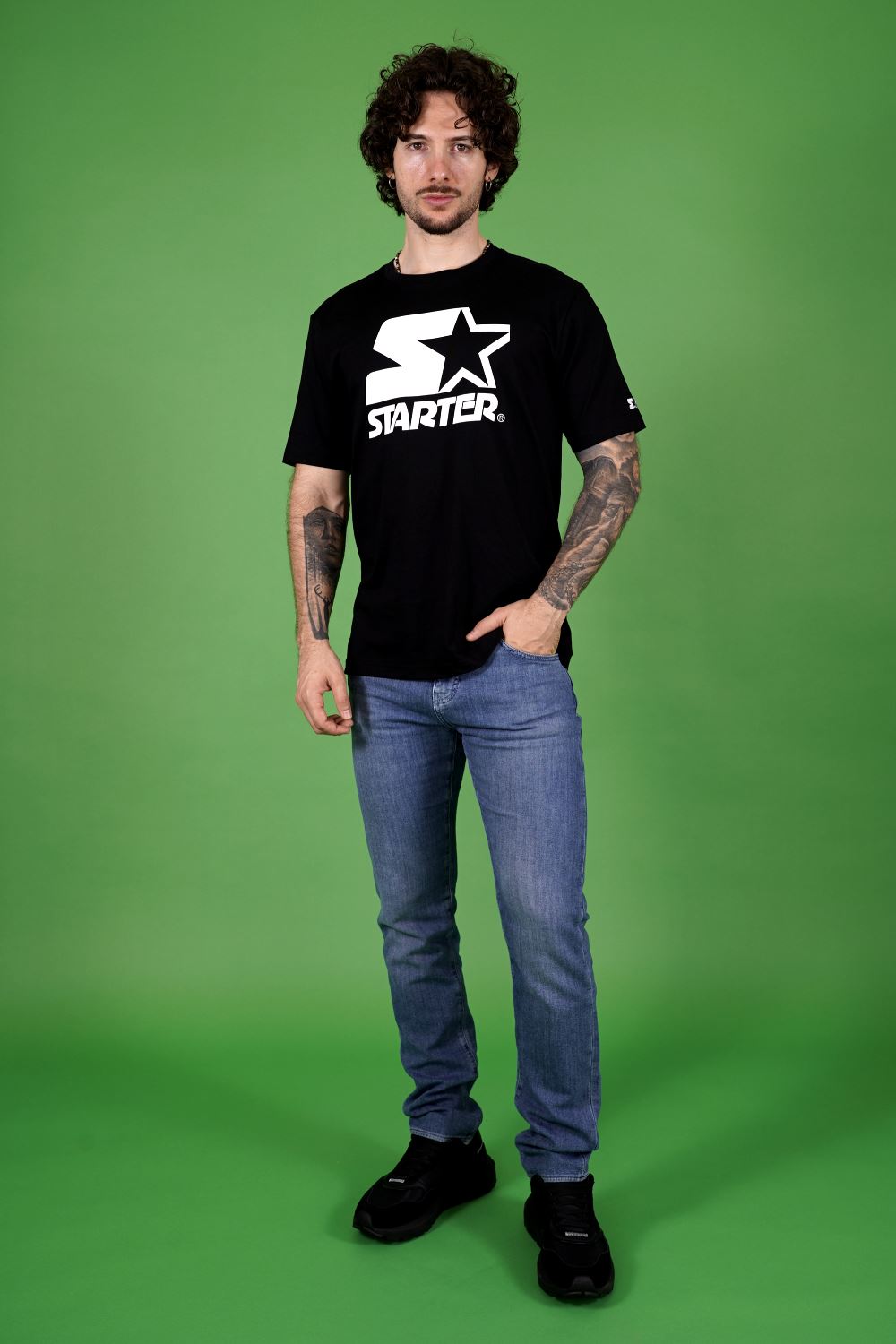 T-shirt STARTER da Uomo - nero 74307BLK