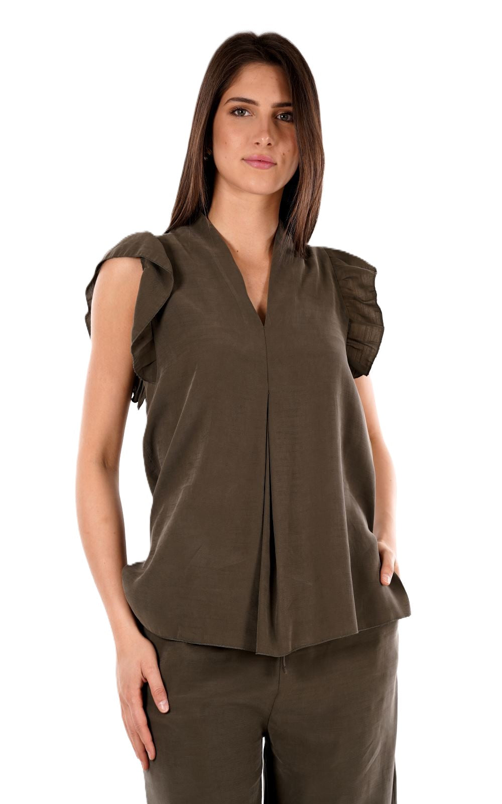 Blusa TAKE TWO da Donna - verde DKE8630MILITARE