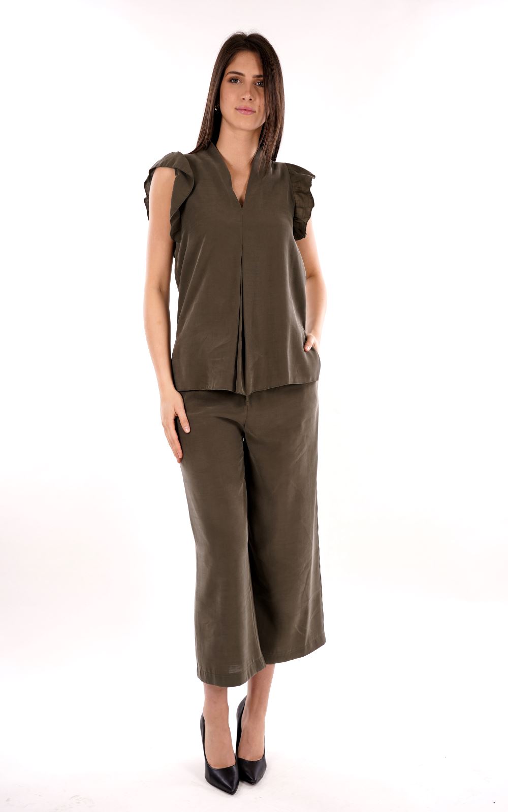 Blusa TAKE TWO da Donna - verde DKE8630MILITARE