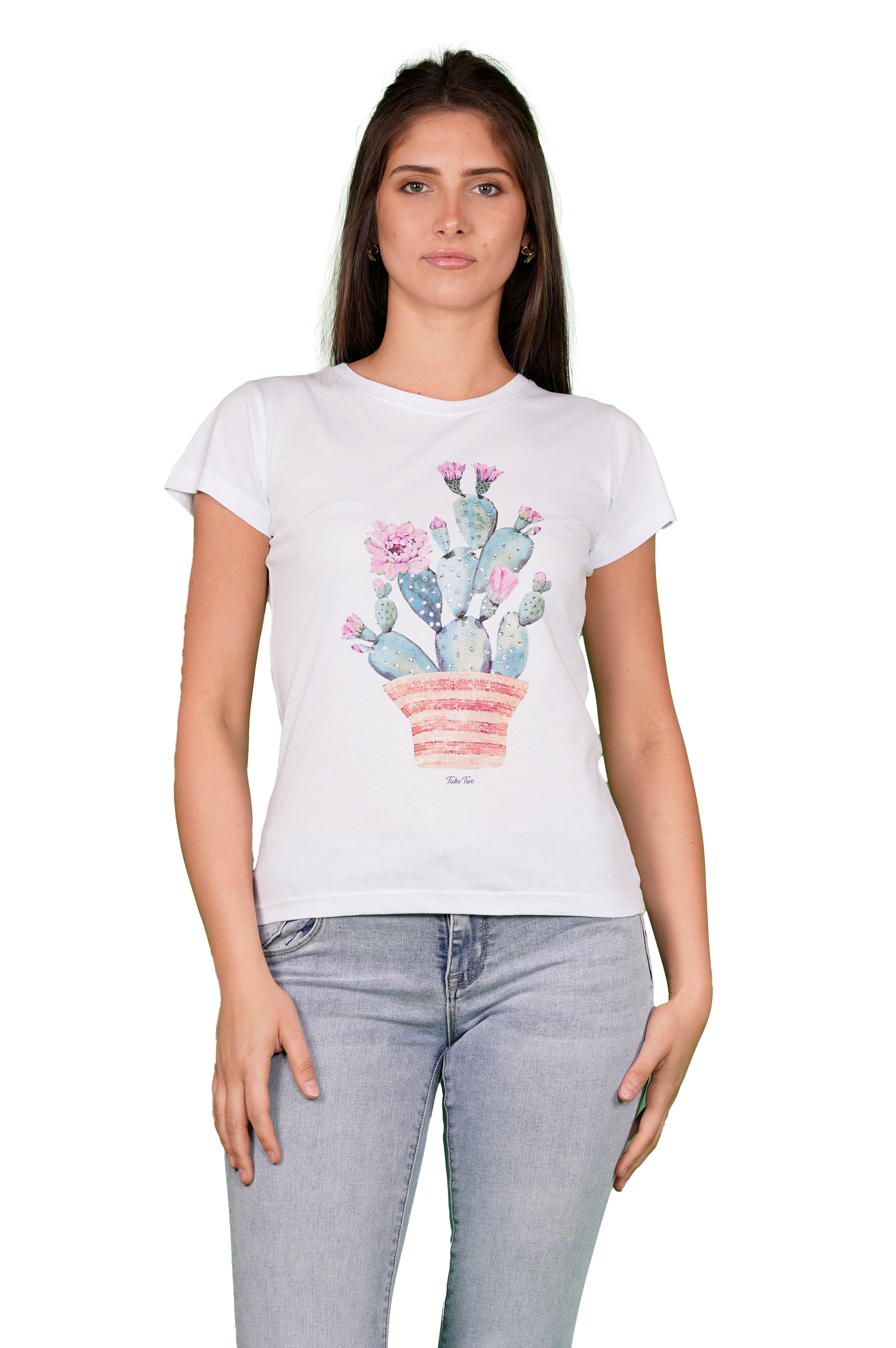 T-shirt TAKE TWO da Donna - bianco DKE9108WHT