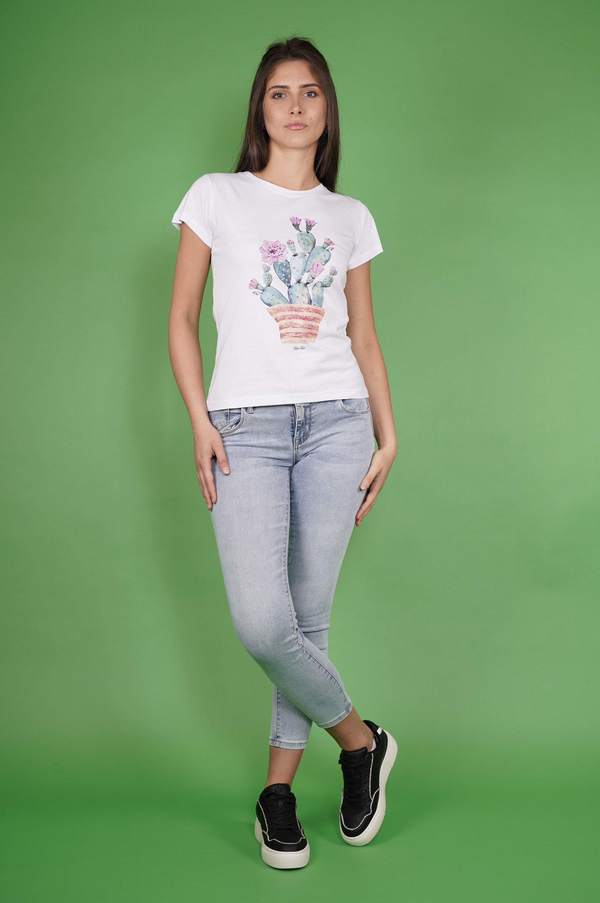 T-shirt TAKE TWO da Donna - bianco DKE9108WHT