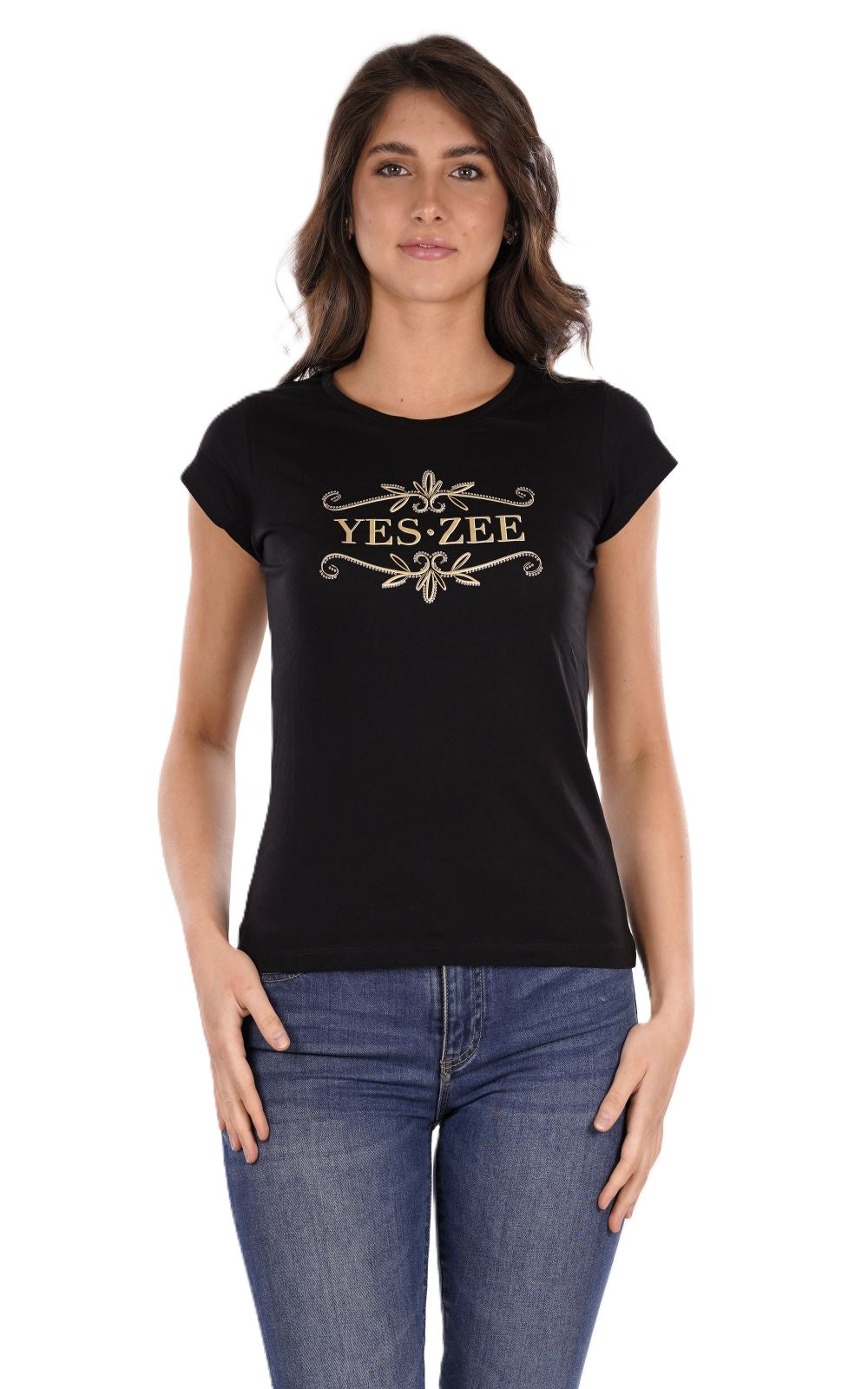 T-shirt YES-ZEE da Donna - nero T257T900801