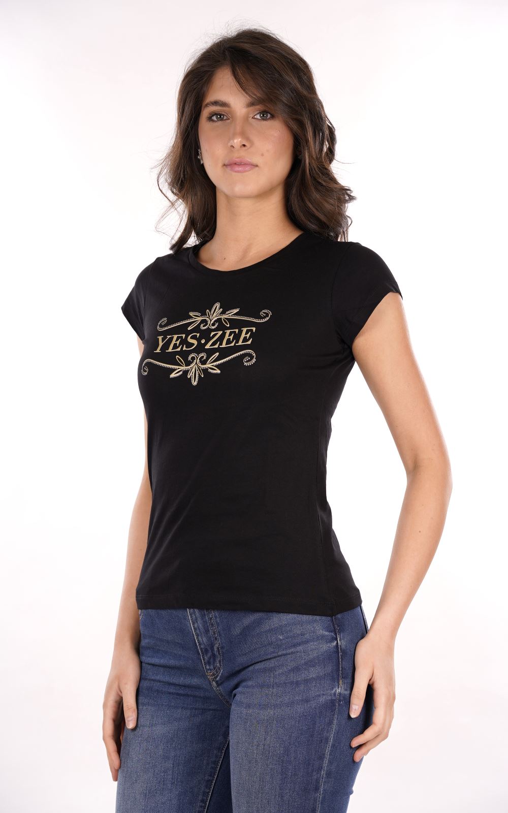 T-shirt YES-ZEE da Donna - nero T257T900801