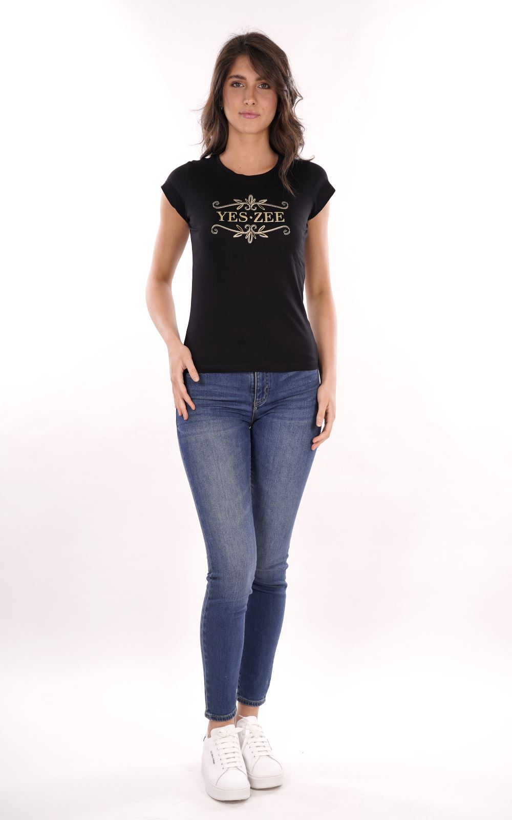 T-shirt YES-ZEE da Donna - nero T257T900801