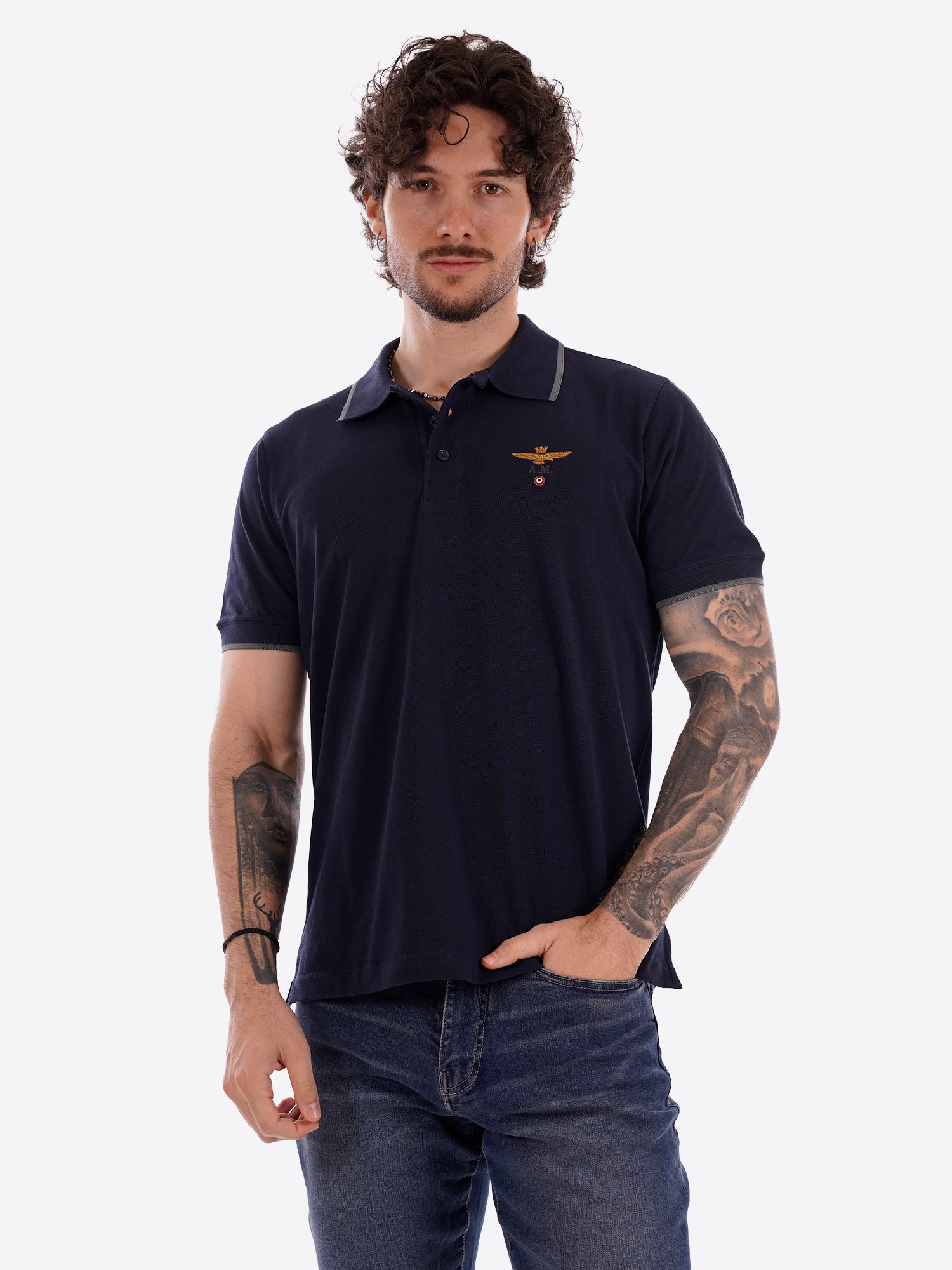 Polo maniche corte AERONAUTICA MILITARE da Uomo - blu PO130808184 BLU
