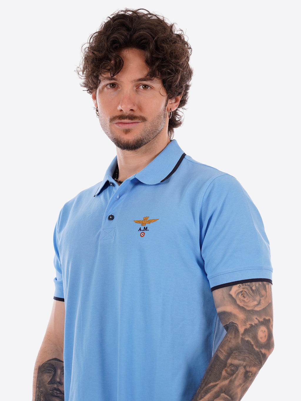 Polo maniche corte AERONAUTICA MILITARE da Uomo - blu PO130821324 CELESTE