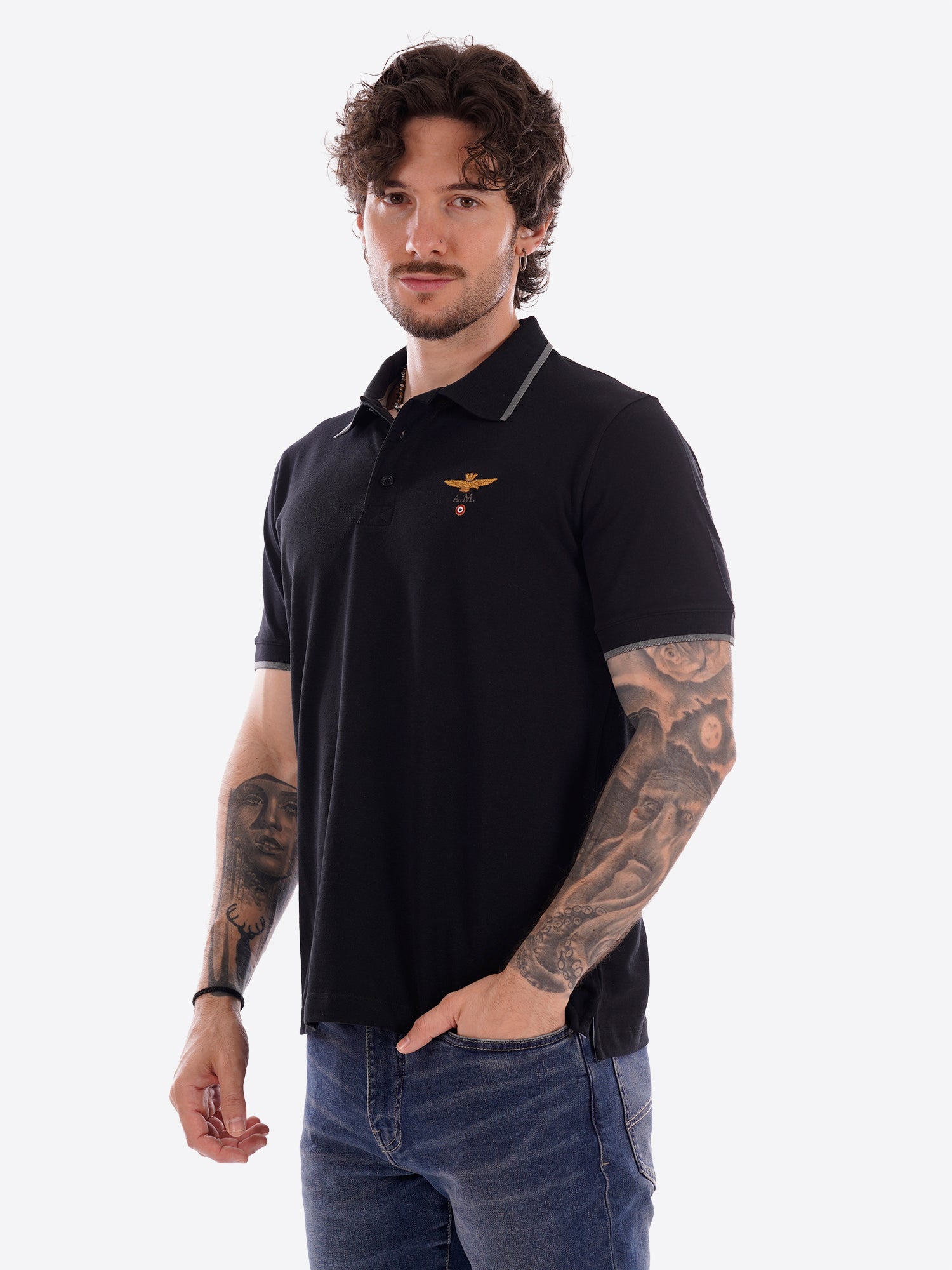 Polo maniche corte AERONAUTICA MILITARE da Uomo - nero PO130834300 NEROQ