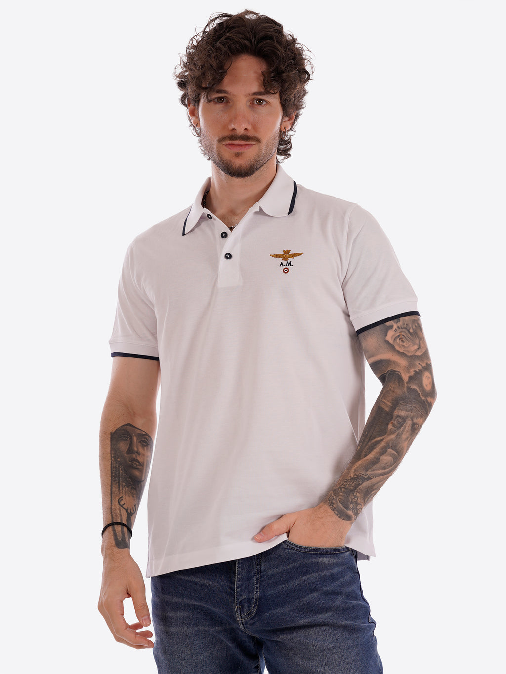 Polo maniche corte AERONAUTICA MILITARE da Uomo - bianco PO130873062 BIANCO