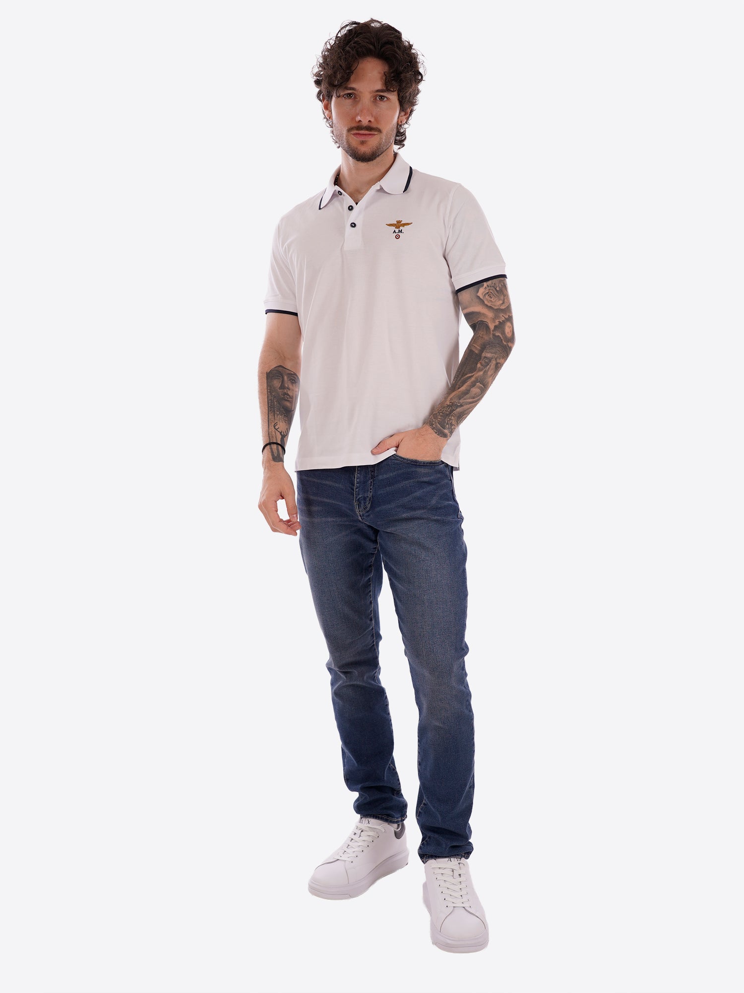 Polo maniche corte AERONAUTICA MILITARE da Uomo - bianco PO130873062 BIANCO