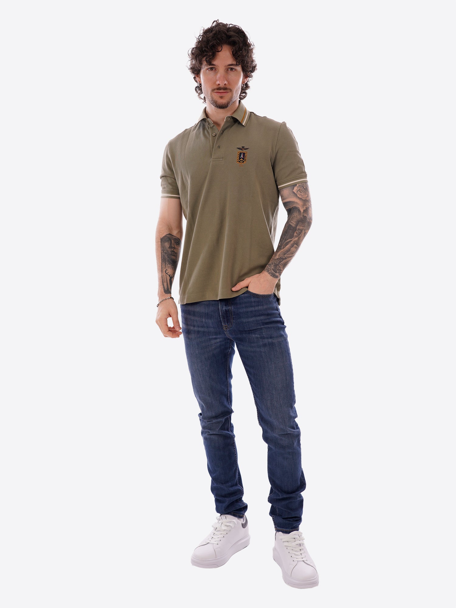 Polo maniche corte AERONAUTICA MILITARE da Uomo - verde PO191407304 VERDE