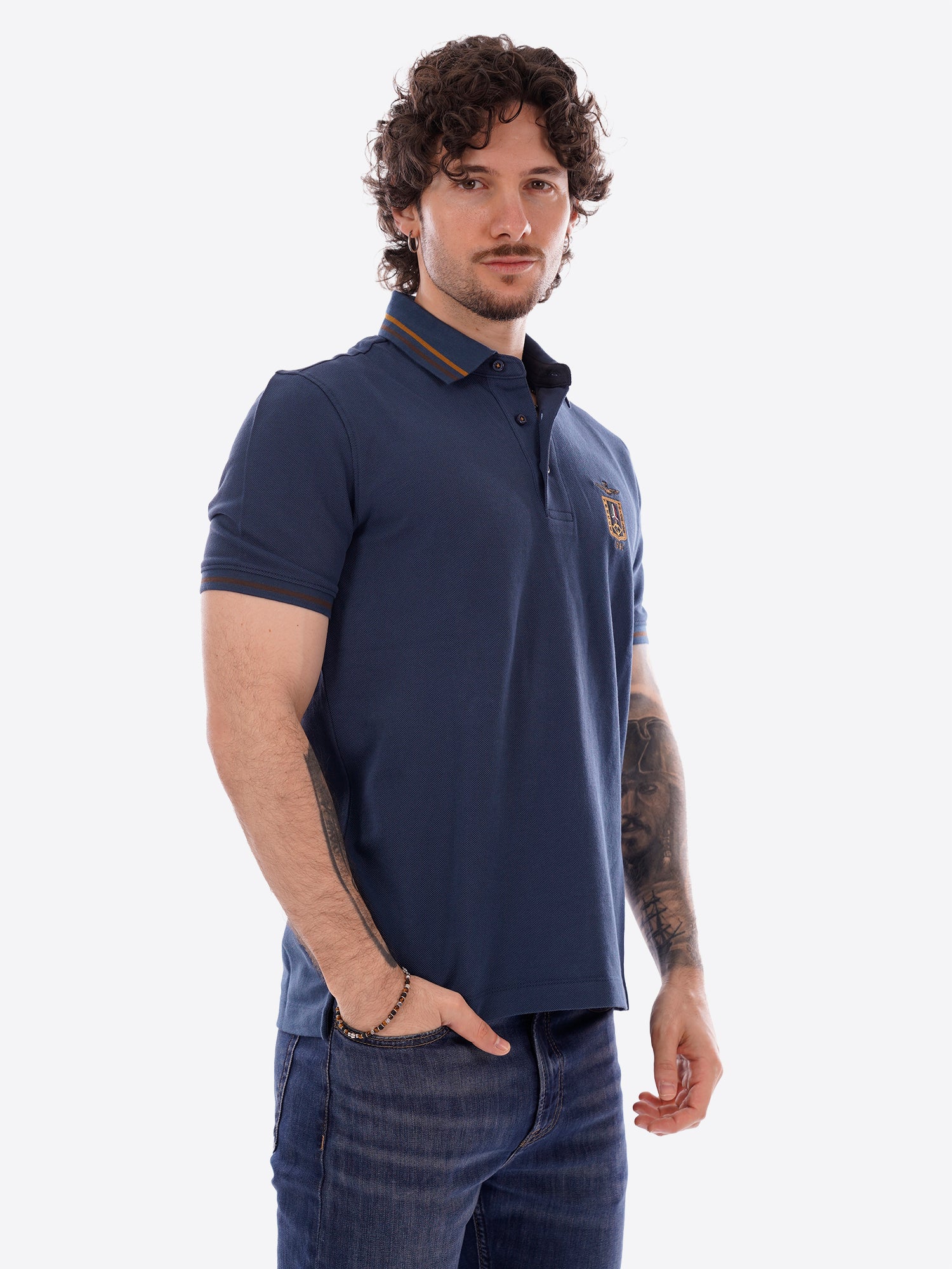 Polo maniche corte AERONAUTICA MILITARE da Uomo - blu PO191421315 BLUAVIO