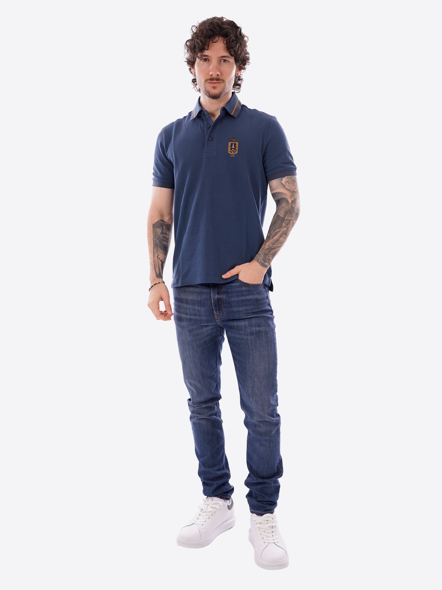 Polo maniche corte AERONAUTICA MILITARE da Uomo - blu PO191421315 BLUAVIO