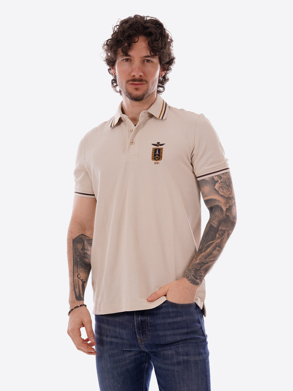 Polo maniche corte AERONAUTICA MILITARE da Uomo - bianco PO191473078 GHIACCIO