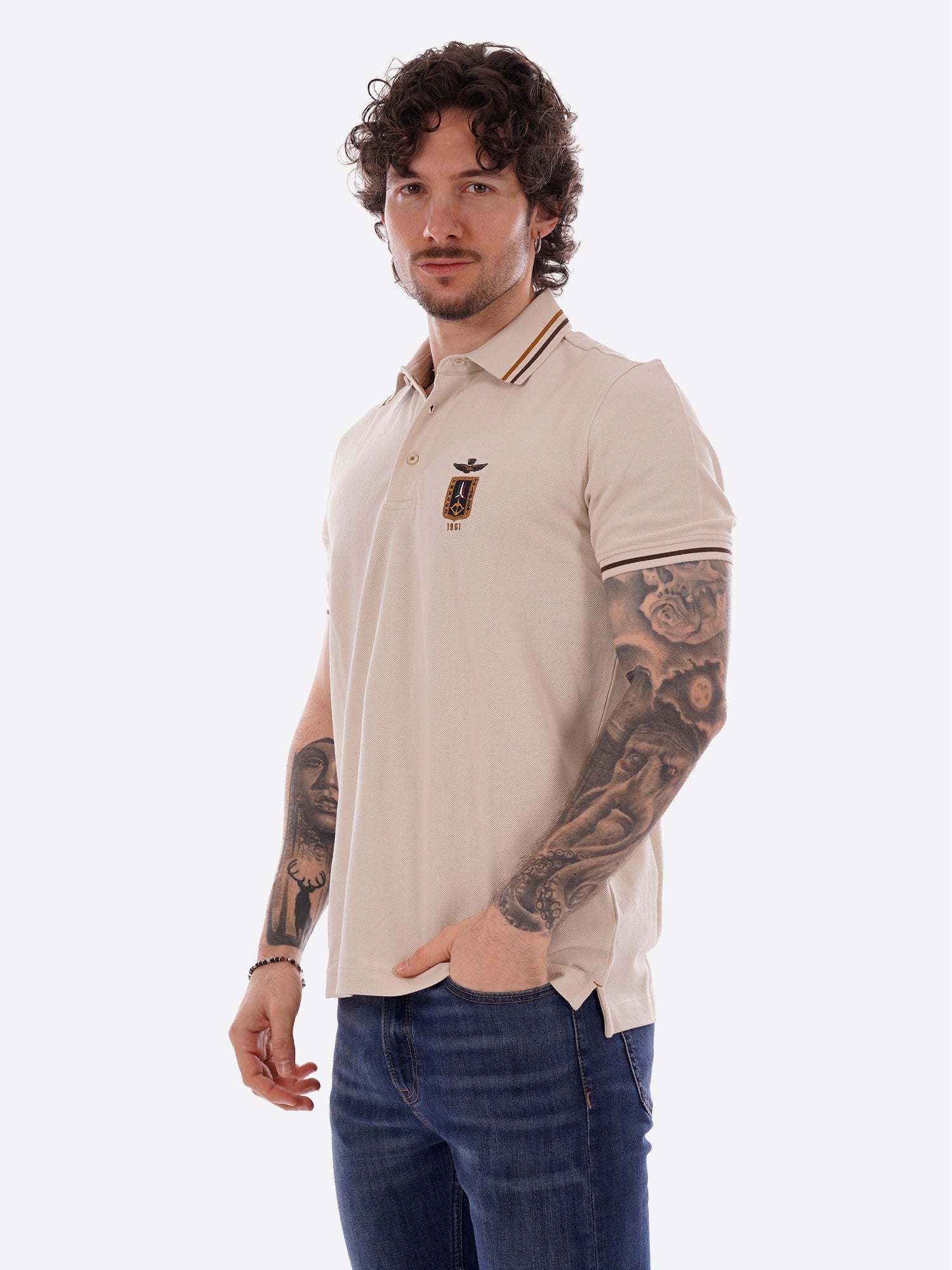 Polo maniche corte AERONAUTICA MILITARE da Uomo - bianco PO191473078 GHIACCIO