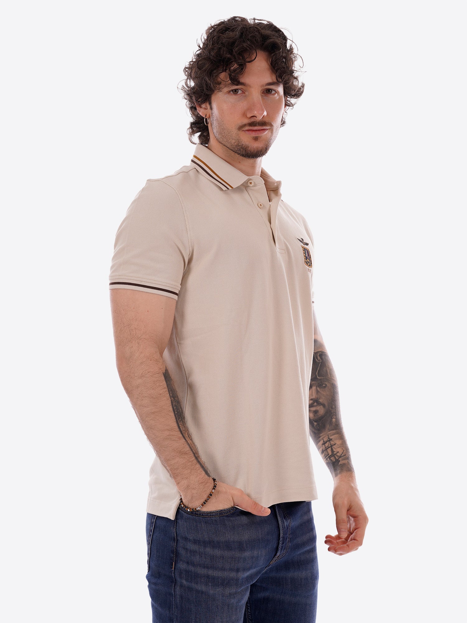 Polo maniche corte AERONAUTICA MILITARE da Uomo - bianco PO191473078 GHIACCIO