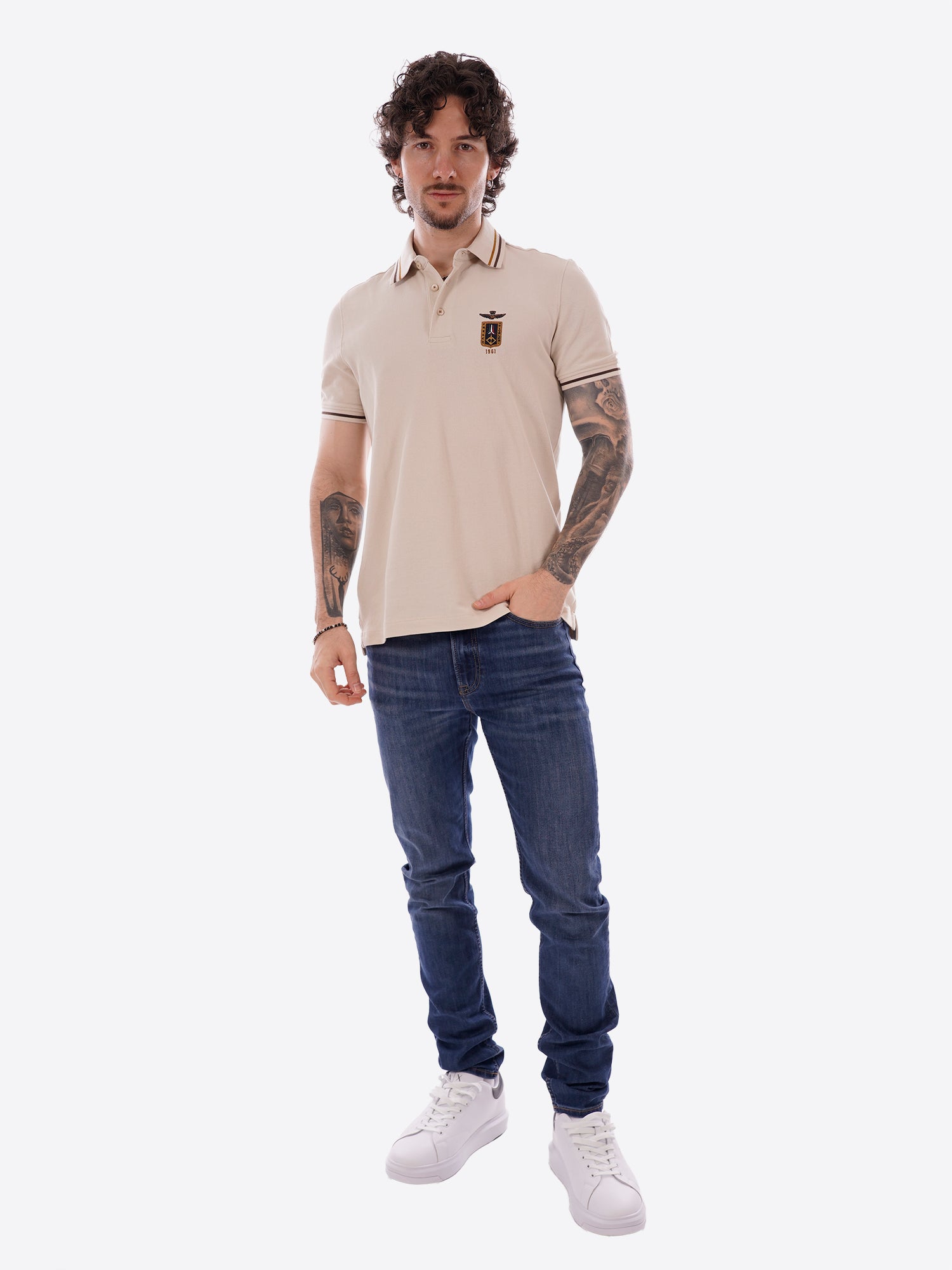 Polo maniche corte AERONAUTICA MILITARE da Uomo - bianco PO191473078 GHIACCIO