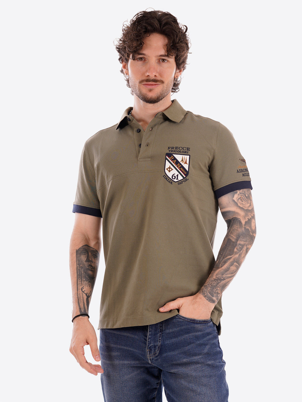 Polo maniche corte AERONAUTICA MILITARE da Uomo - verde PO191507304 VERDE