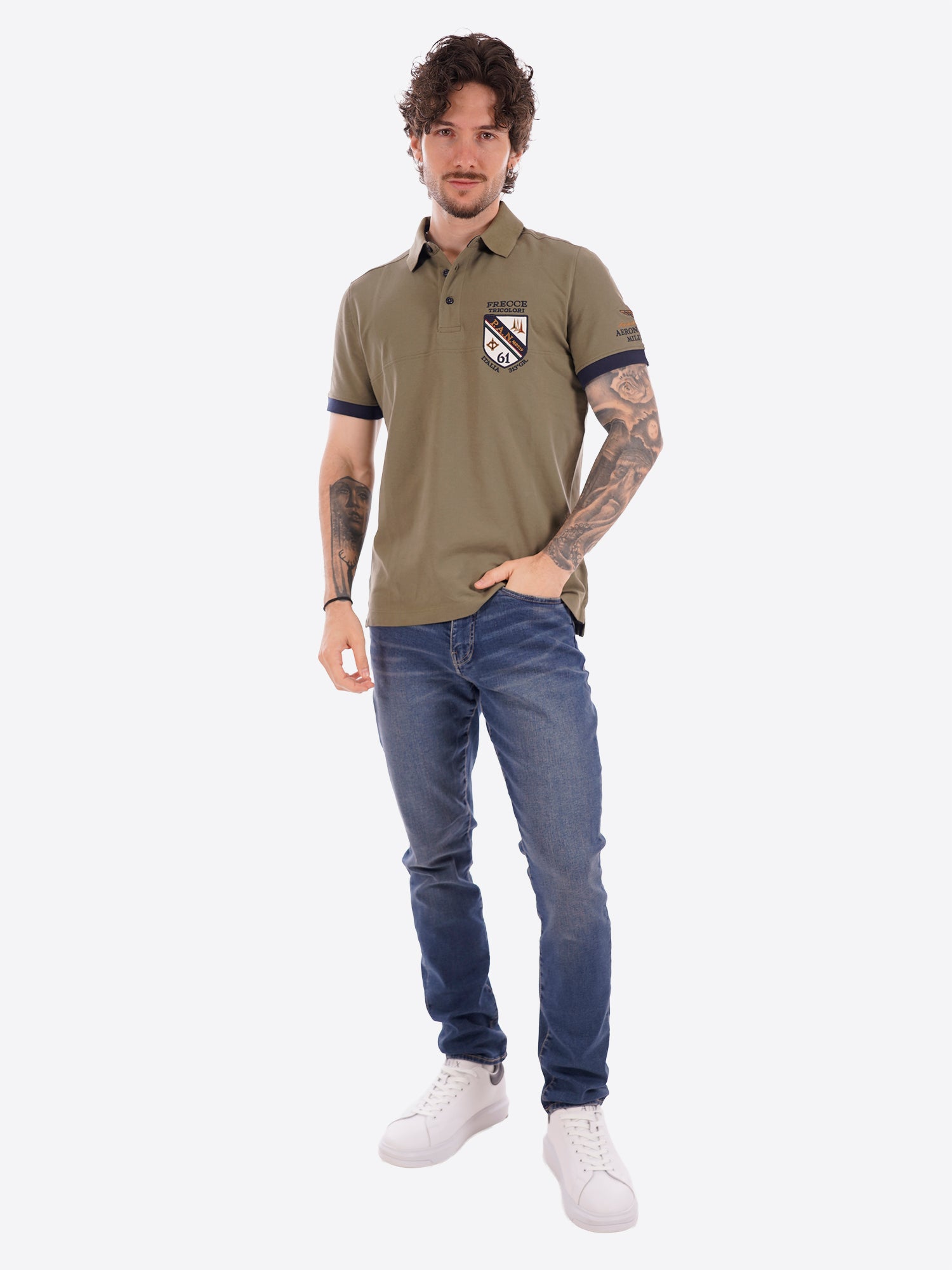 Polo maniche corte AERONAUTICA MILITARE da Uomo - verde PO191507304 VERDE