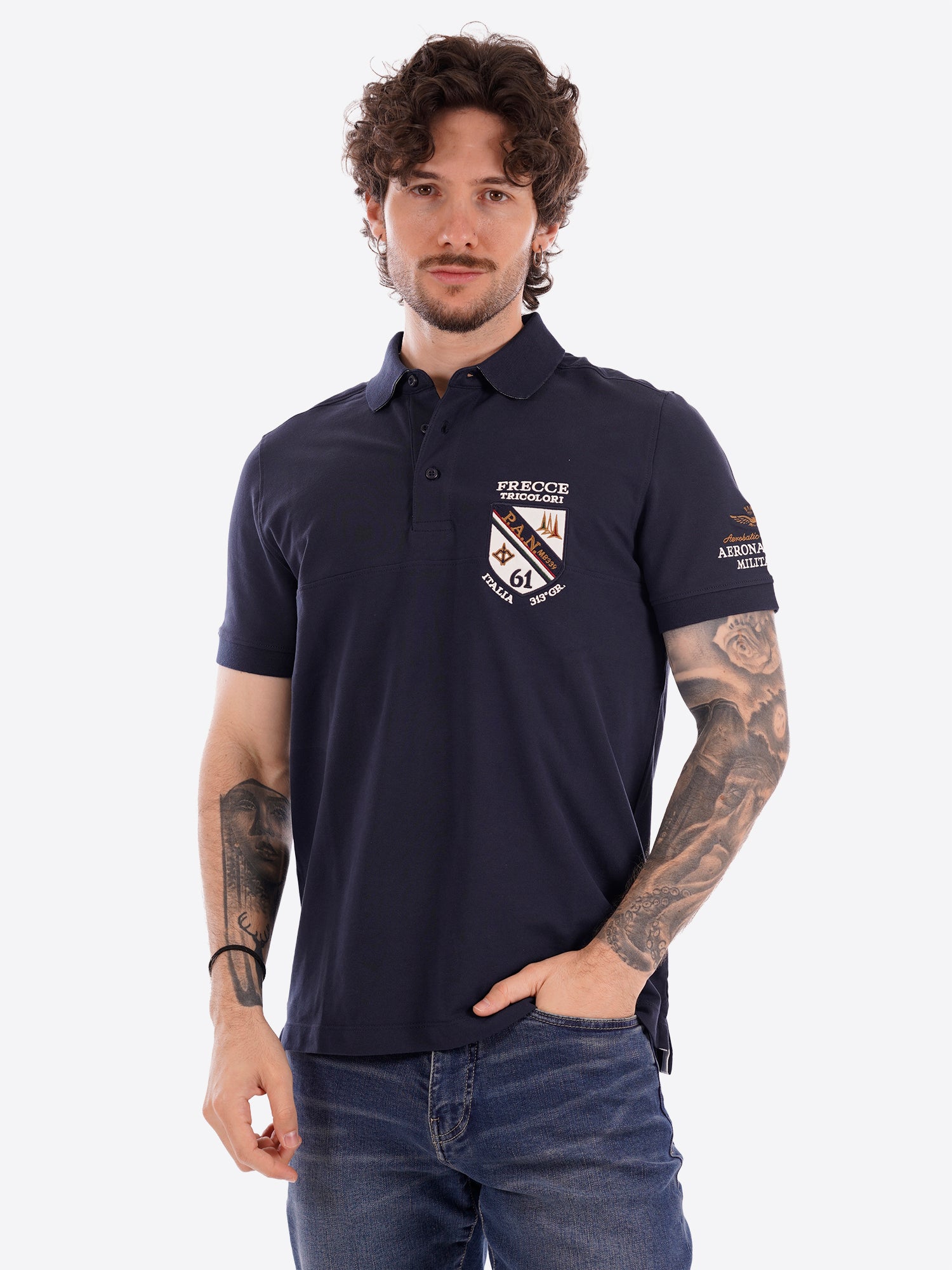 Polo maniche corte AERONAUTICA MILITARE da Uomo - blu PO191508184 BLU