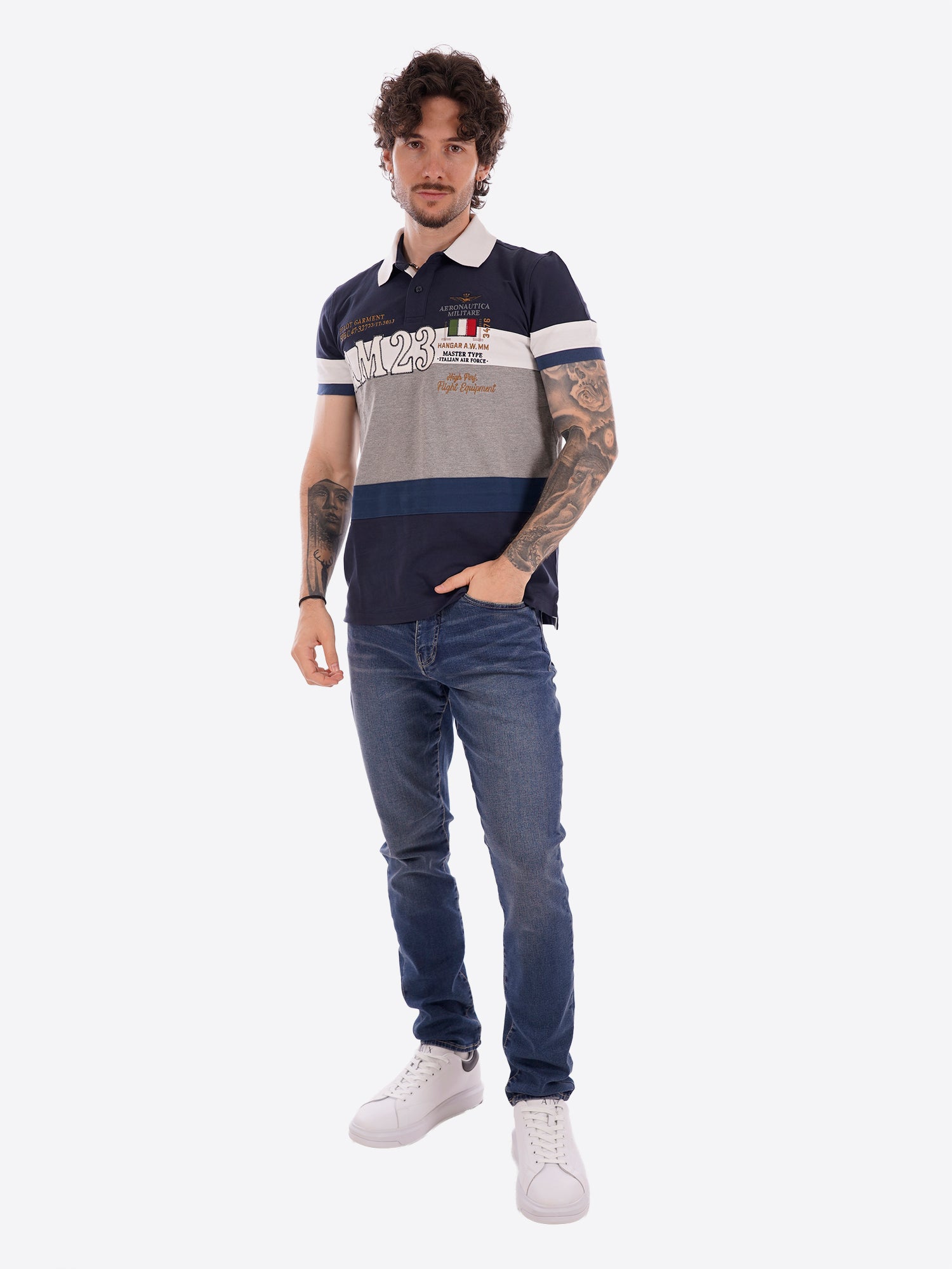 Polo maniche corte AERONAUTICA MILITARE da Uomo - blu PO191694727 BLUGRIGIO