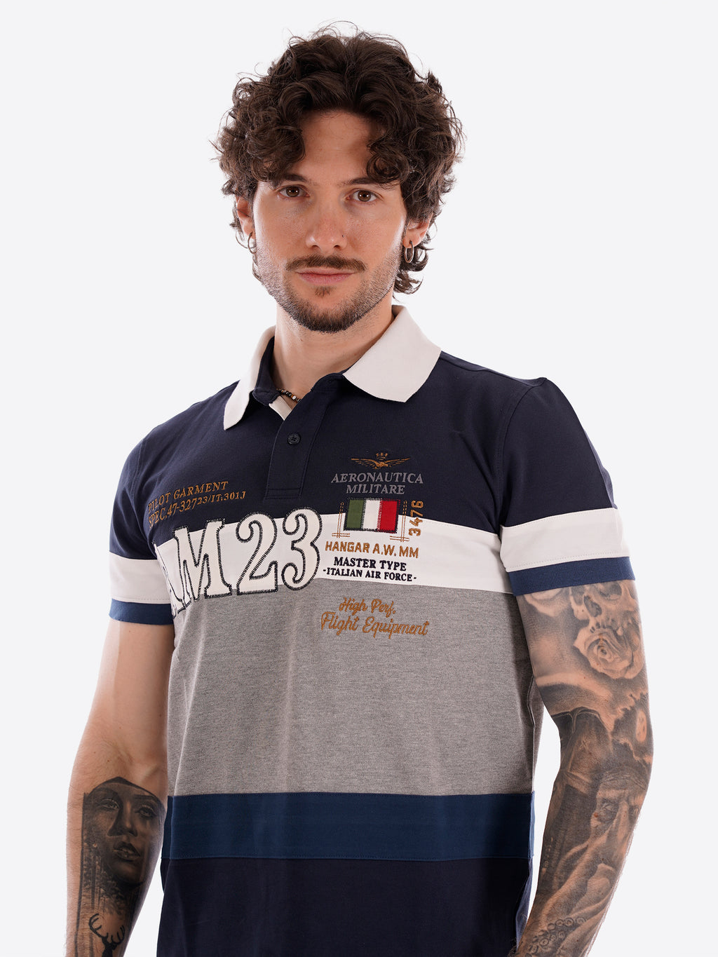 Polo maniche corte AERONAUTICA MILITARE da Uomo - blu PO191694727 BLUGRIGIO