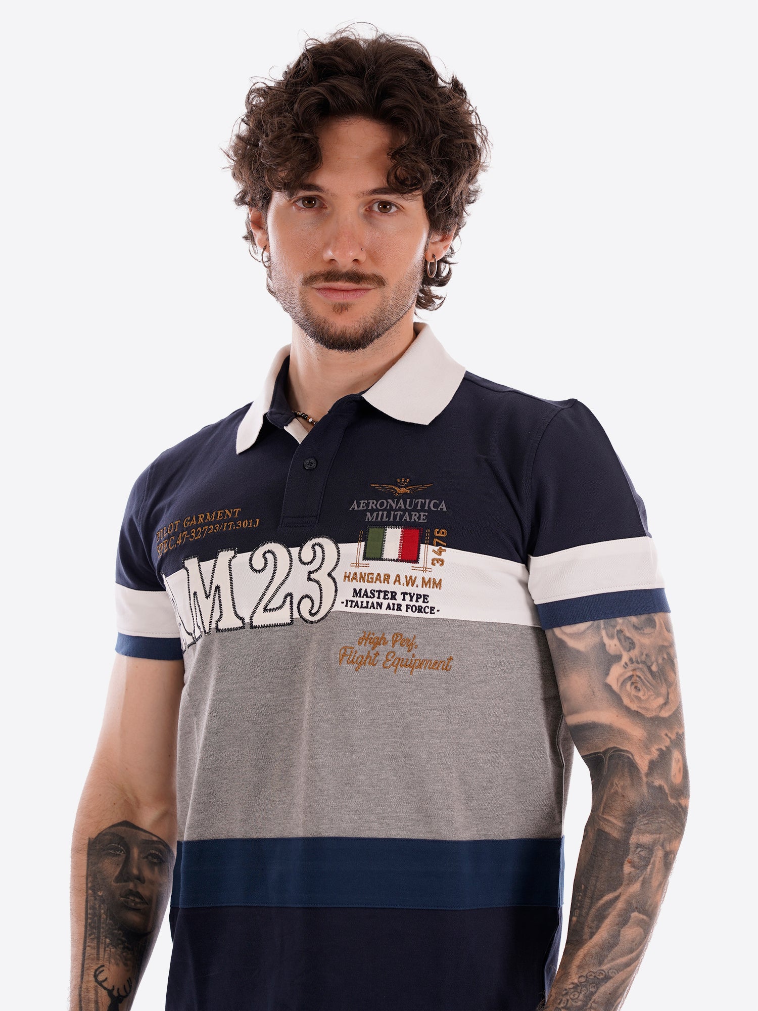 Polo maniche corte AERONAUTICA MILITARE da Uomo - blu PO191694727 BLUGRIGIO