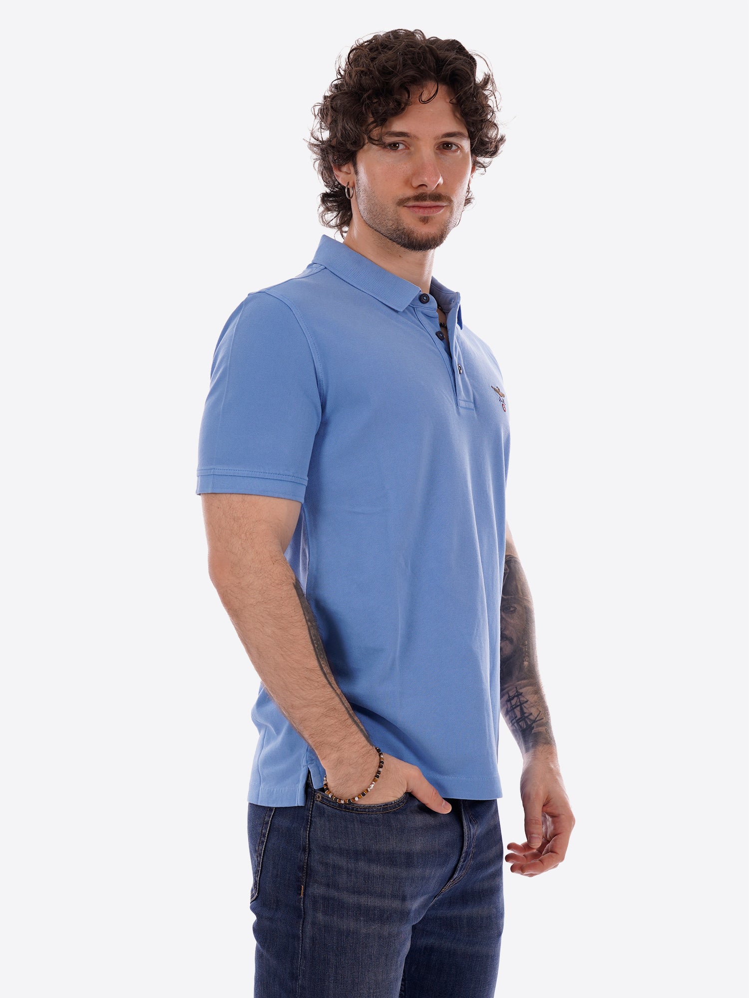 Polo maniche corte AERONAUTICA MILITARE da Uomo - blu PO192521324 CELESTE
