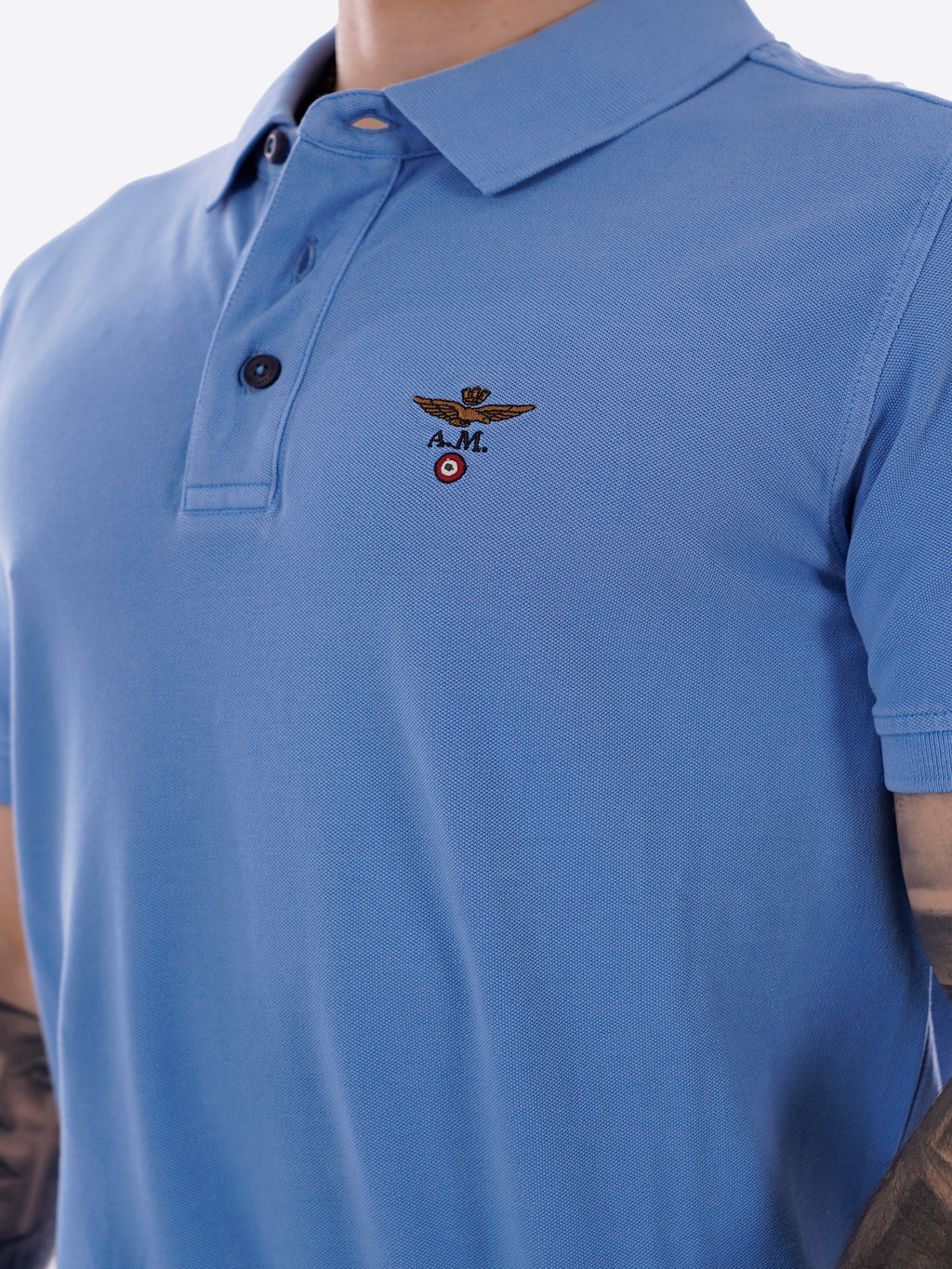 Polo maniche corte AERONAUTICA MILITARE da Uomo - blu PO192521324 CELESTE