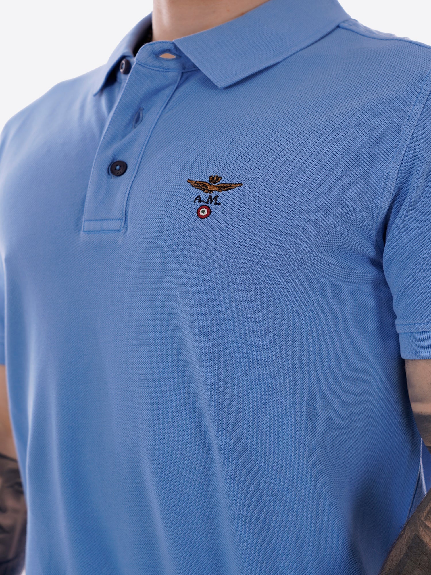 Polo maniche corte AERONAUTICA MILITARE da Uomo - blu PO192521324 CELESTE