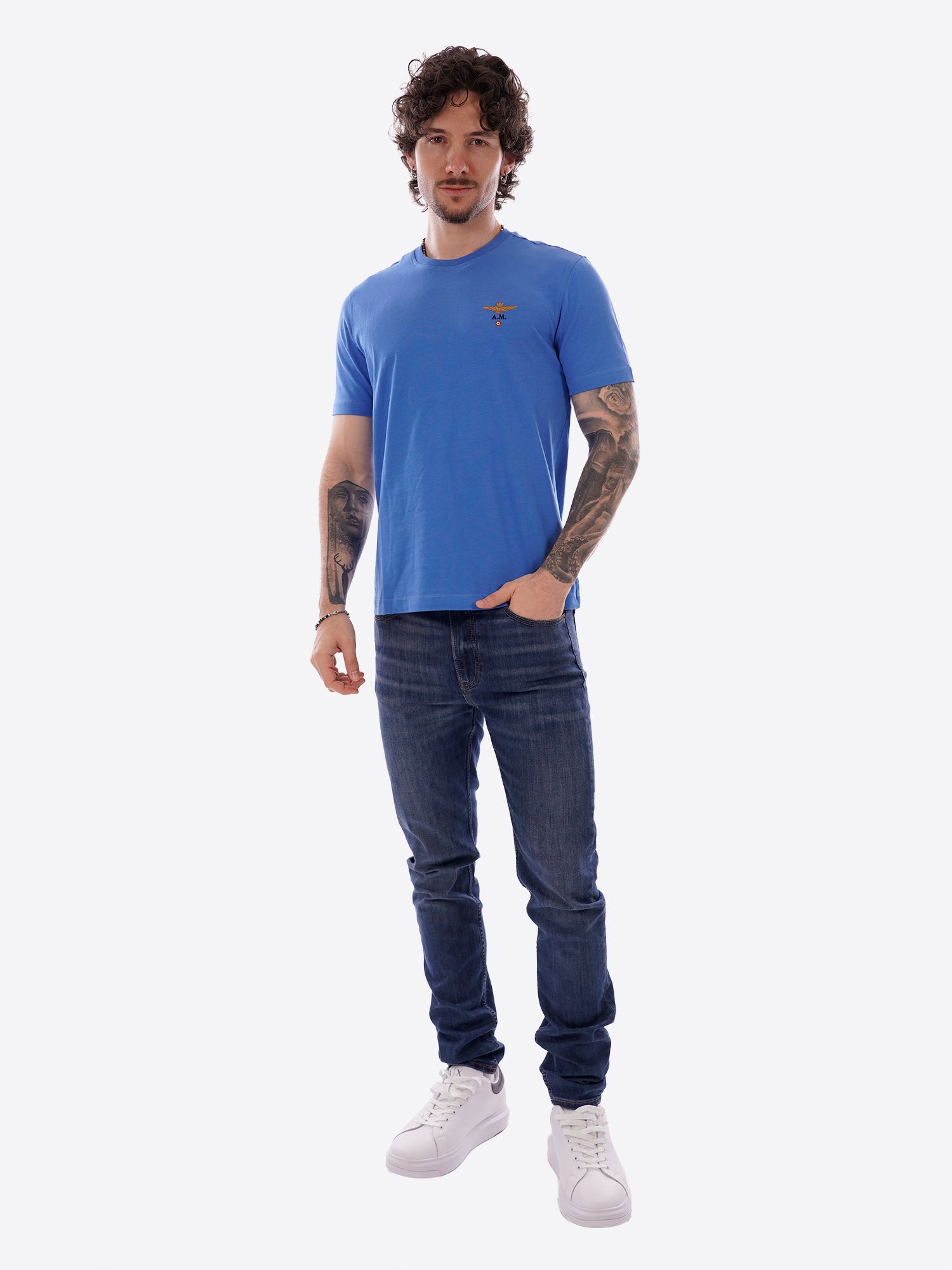 T-shirt AERONAUTICA MILITARE da Uomo - blu TS158021325 BLUETTE