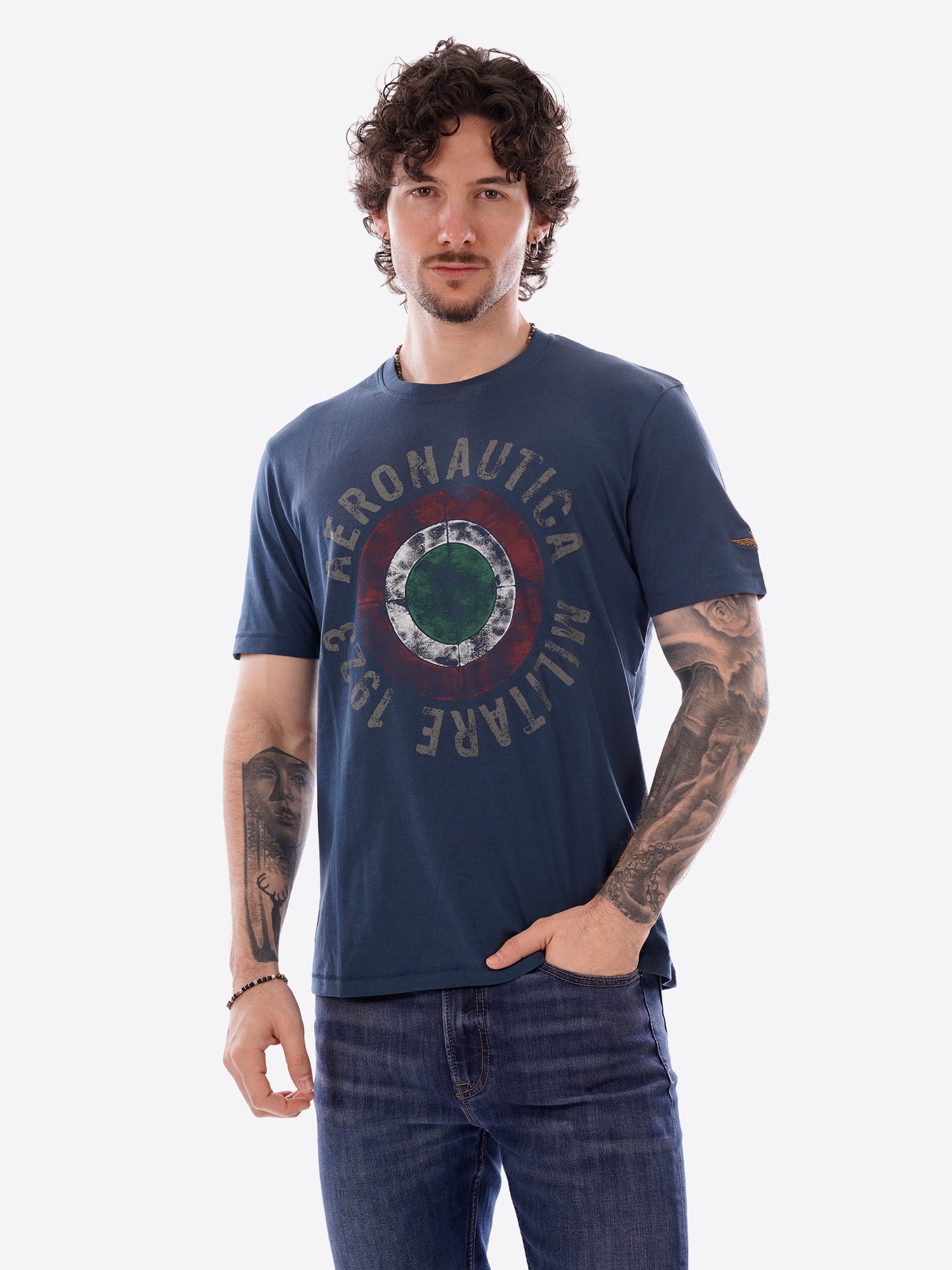 T-shirt AERONAUTICA MILITARE da Uomo - blu TS253821315 BLUAVIO