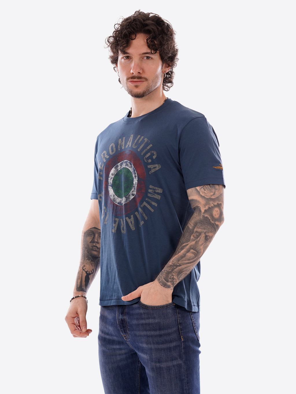 T-shirt AERONAUTICA MILITARE da Uomo - blu TS253821315 BLUAVIO