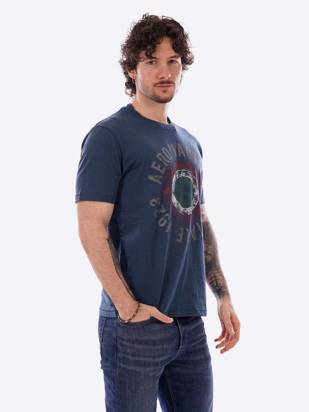 T-shirt AERONAUTICA MILITARE da Uomo - blu TS253821315 BLUAVIO
