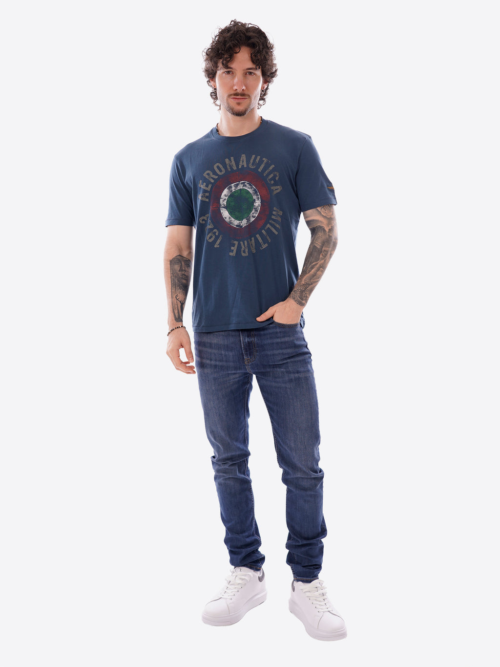 T-shirt AERONAUTICA MILITARE da Uomo - blu TS253821315 BLUAVIO