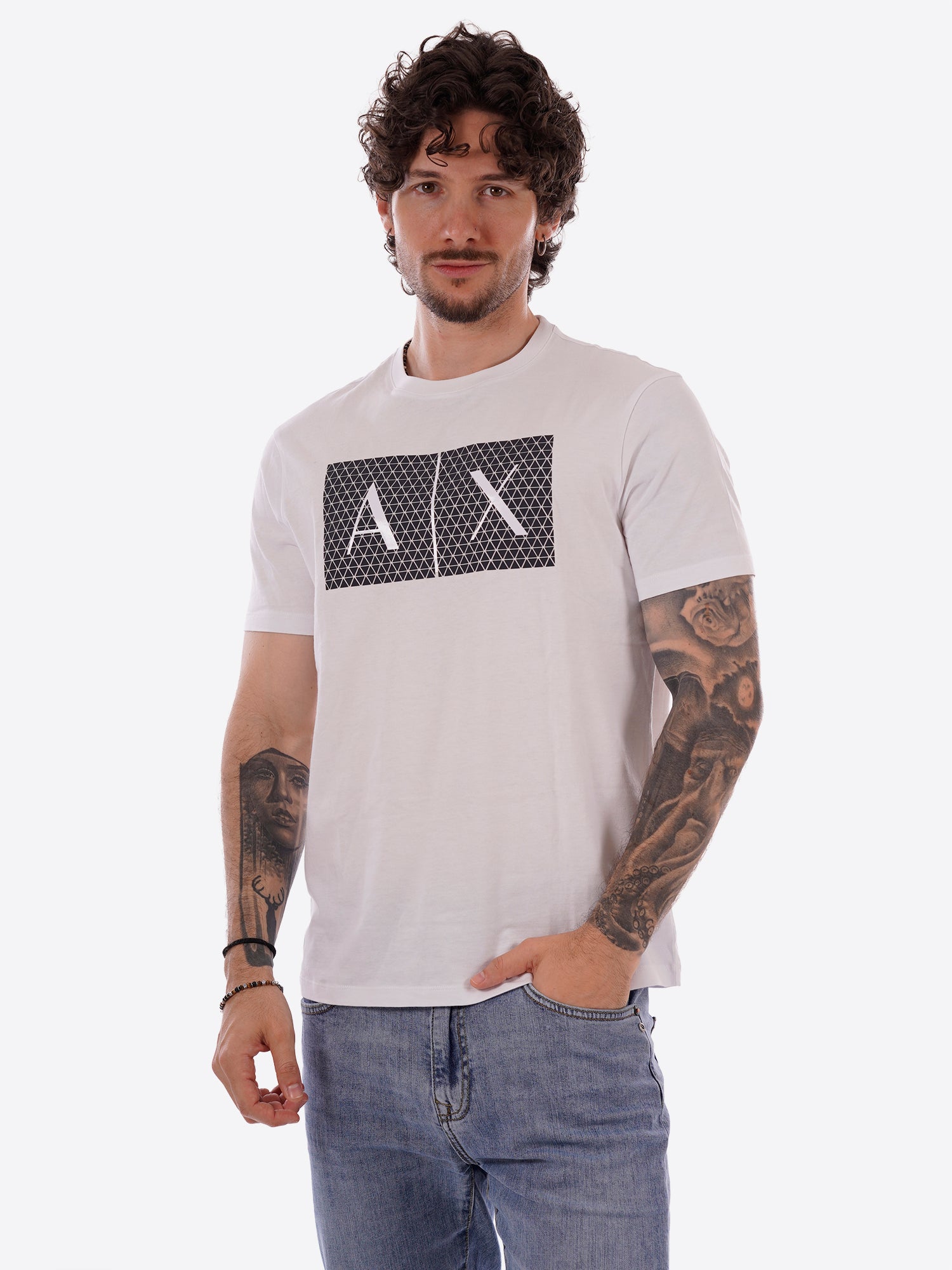 T-shirt AX ARMANI EXCHANGE da Uomo - bianco 8NZTCKZ8H4Z1100