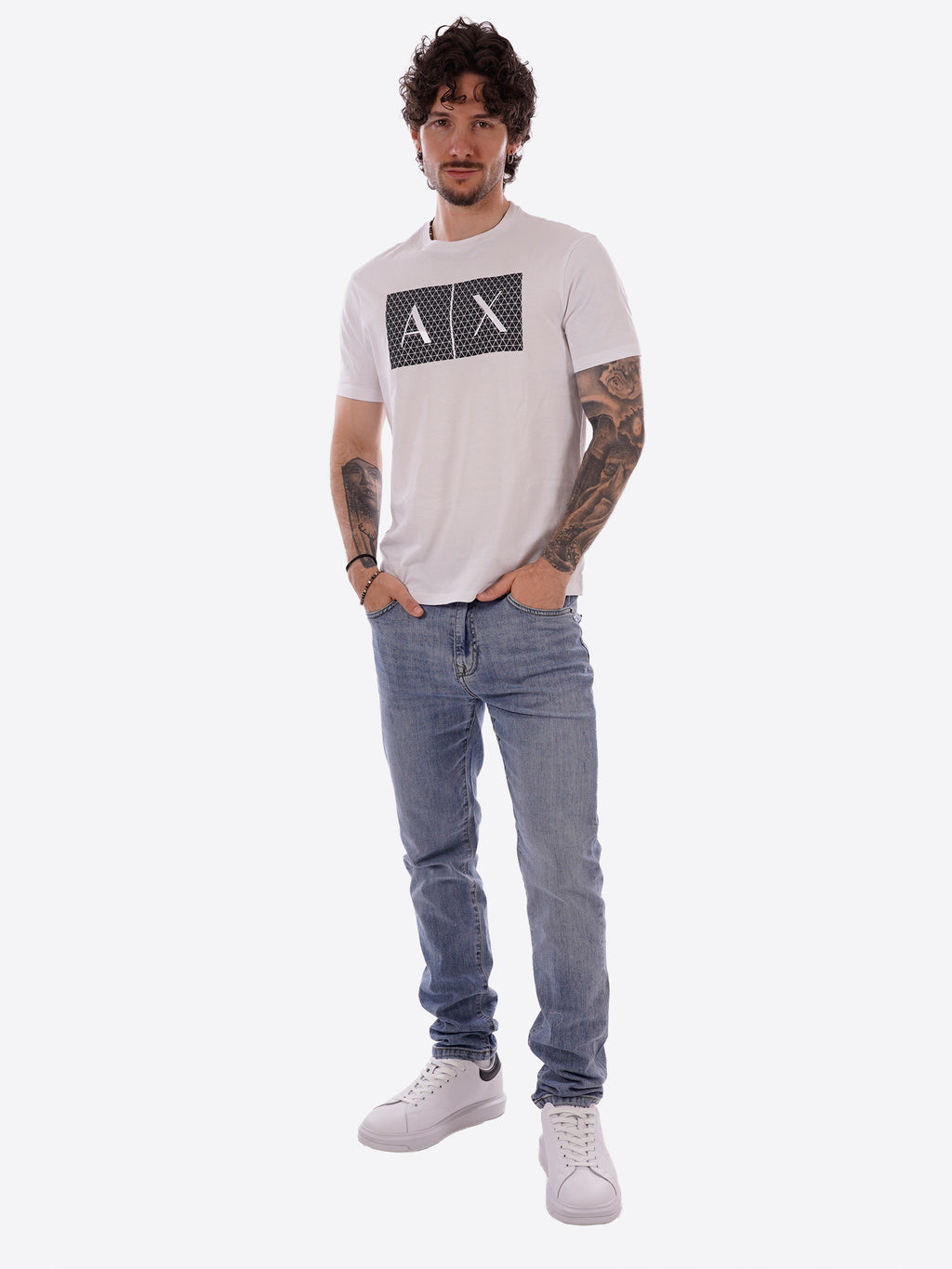 T-shirt AX ARMANI EXCHANGE da Uomo - bianco 8NZTCKZ8H4Z1100