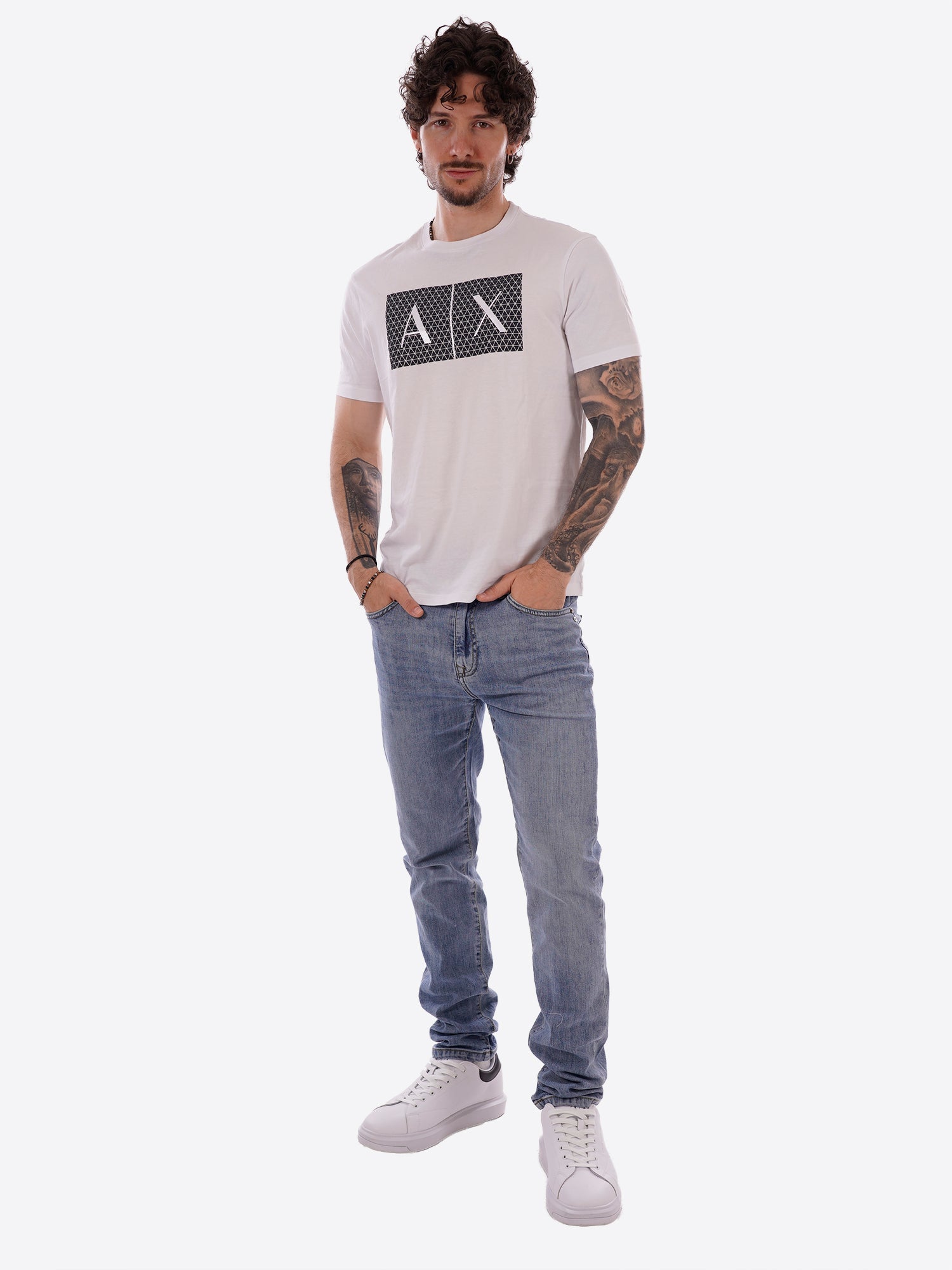 T-shirt AX ARMANI EXCHANGE da Uomo - bianco 8NZTCKZ8H4Z1100